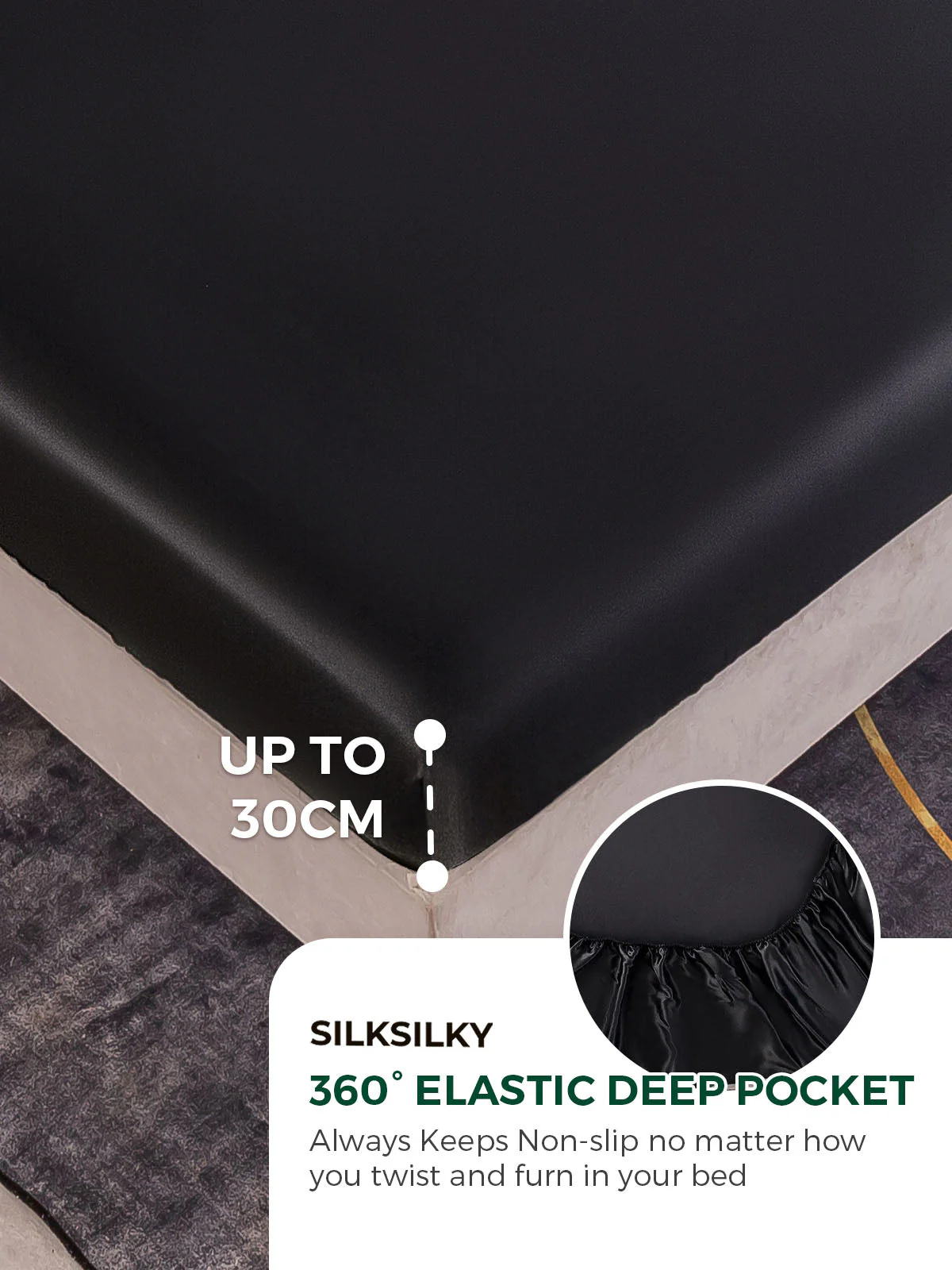 25Momme Mulberry Silk Seamless Fitted Sheet - Image 20