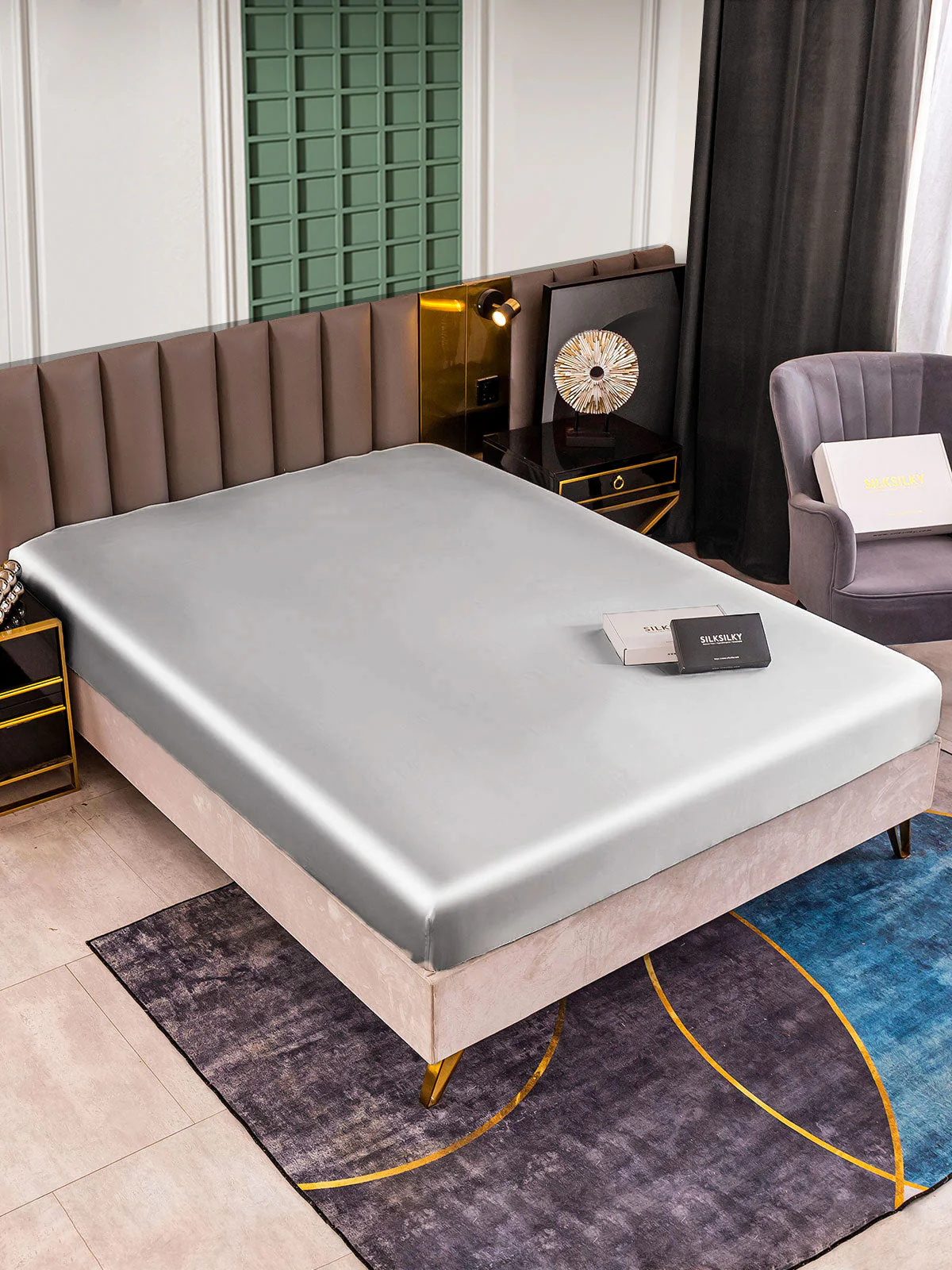 25Momme Mulberry Silk Seamless Fitted Sheet - Image 22