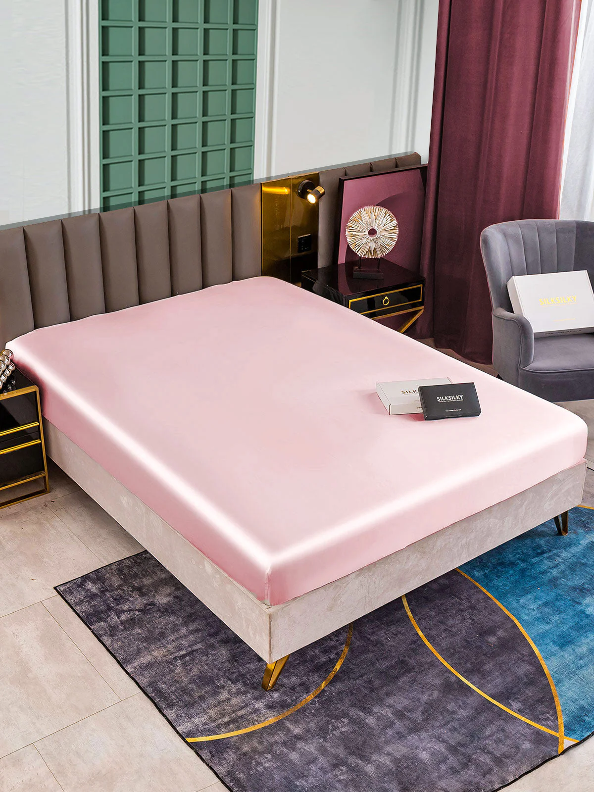 25Momme Mulberry Silk Seamless Fitted Sheet - Image 30