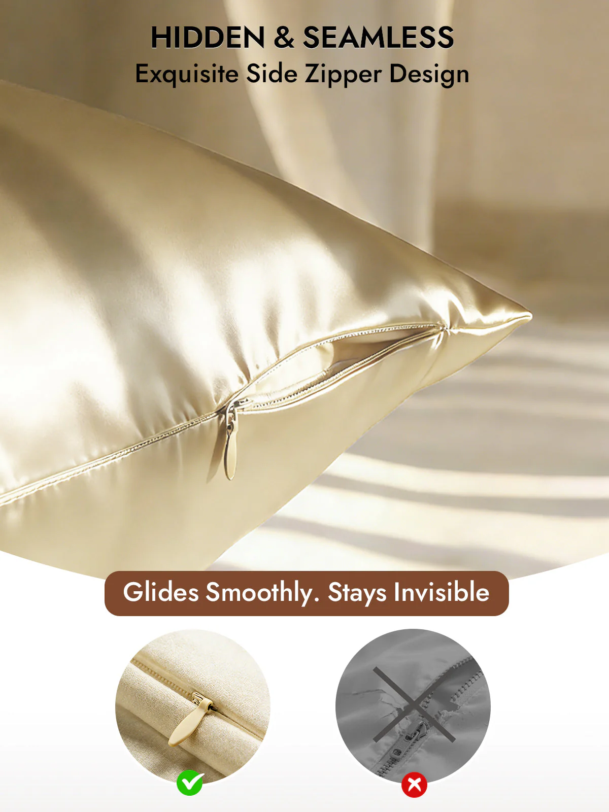 2Pcs 30Momme 100% Silk Pillowcases Bundle- Hidden Zipper - Image 20