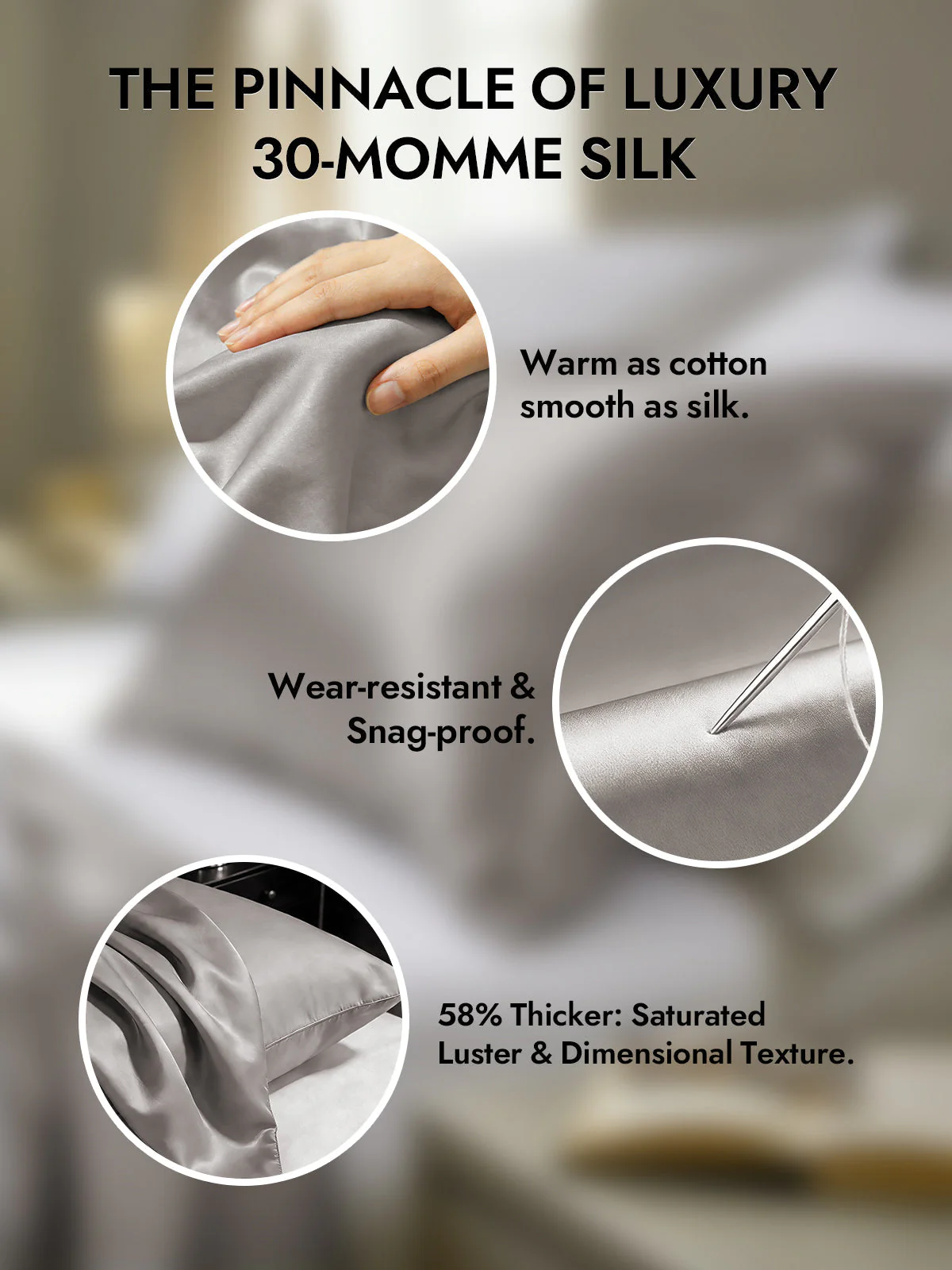 2Pcs 30Momme 100% Silk Pillowcases Bundle- Hidden Zipper - Image 9