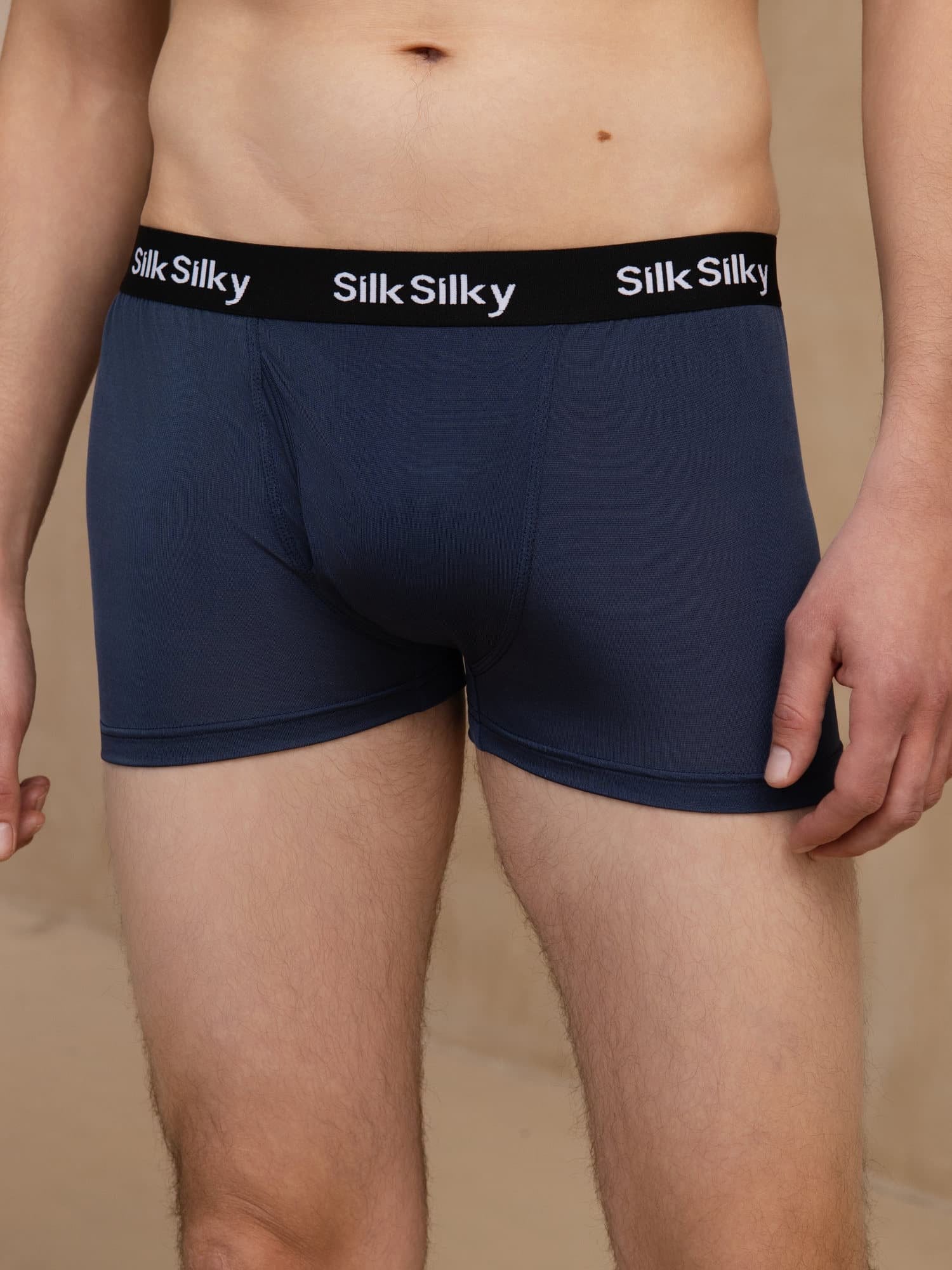 3Pcs Pure Silk Men's Comfort Breathable Boxer Brief Underwear - Image 4