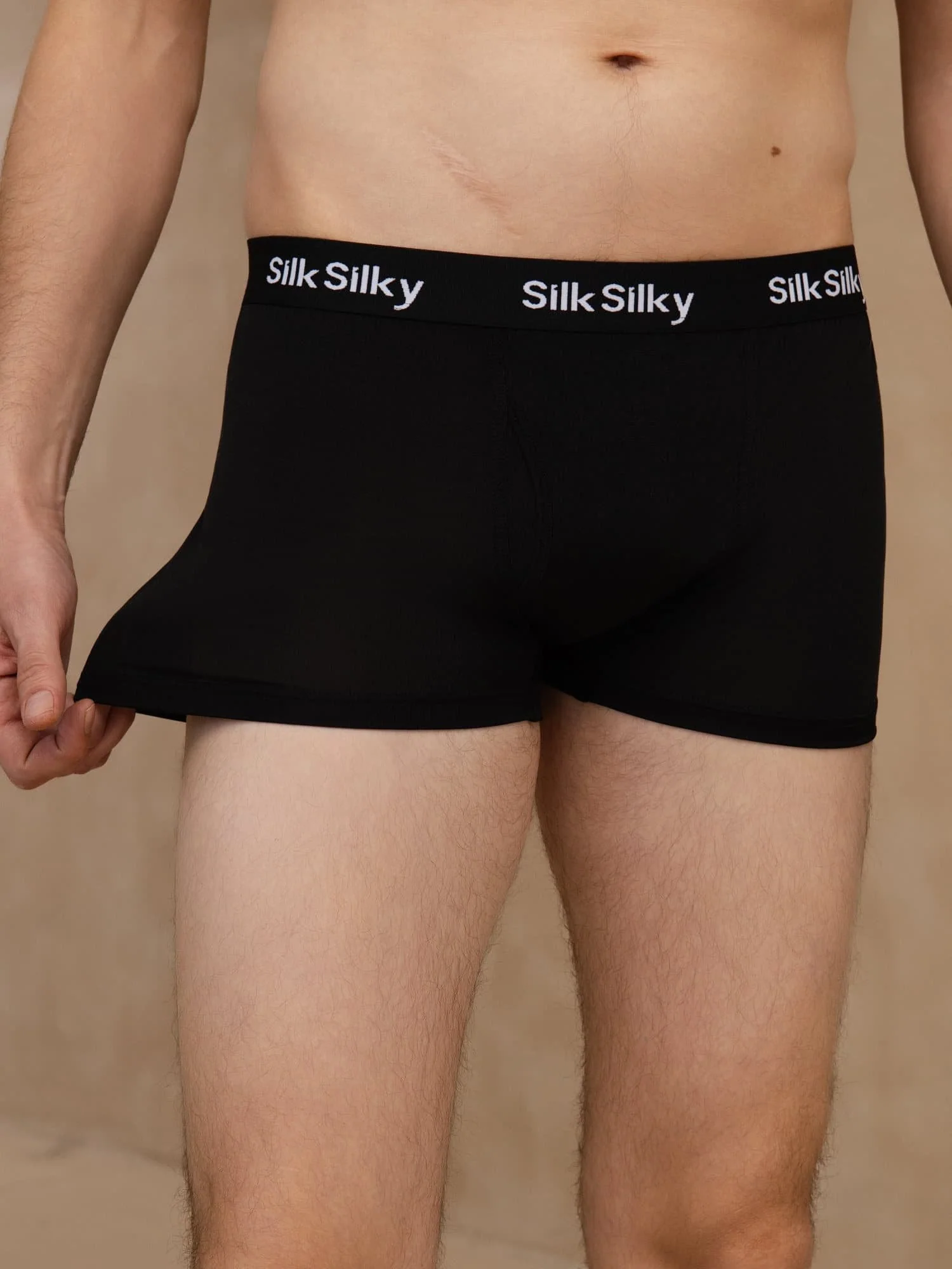 3Pcs Pure Silk Men's Comfort Breathable Boxer Brief Underwear - Image 9