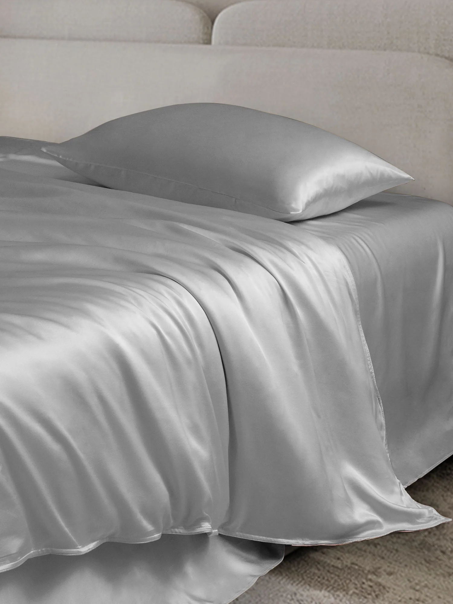 19Momme 4Pcs Silk Set Duvet Cover+Flat Sheet+2x Pillowcases - Image 52