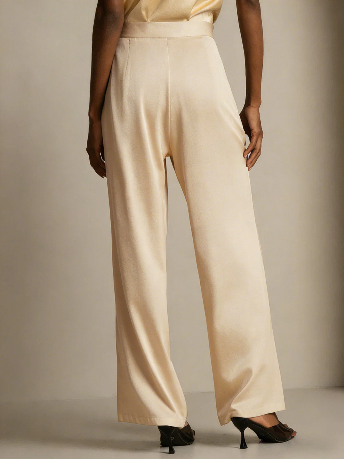 19Momme Silk High Waist Wide Leg Women's Pants - Image 33