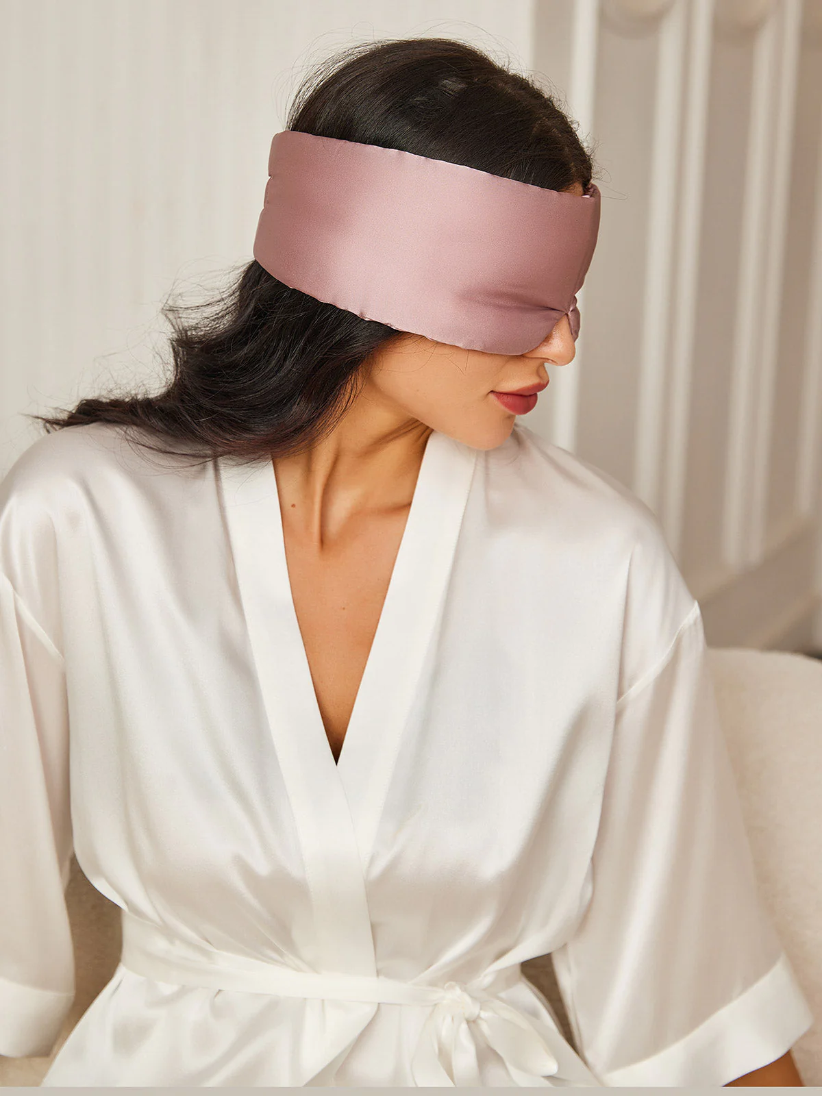 Adjustable Velcro Wrap-Around Silk Sleep Eye Mask - Image 20