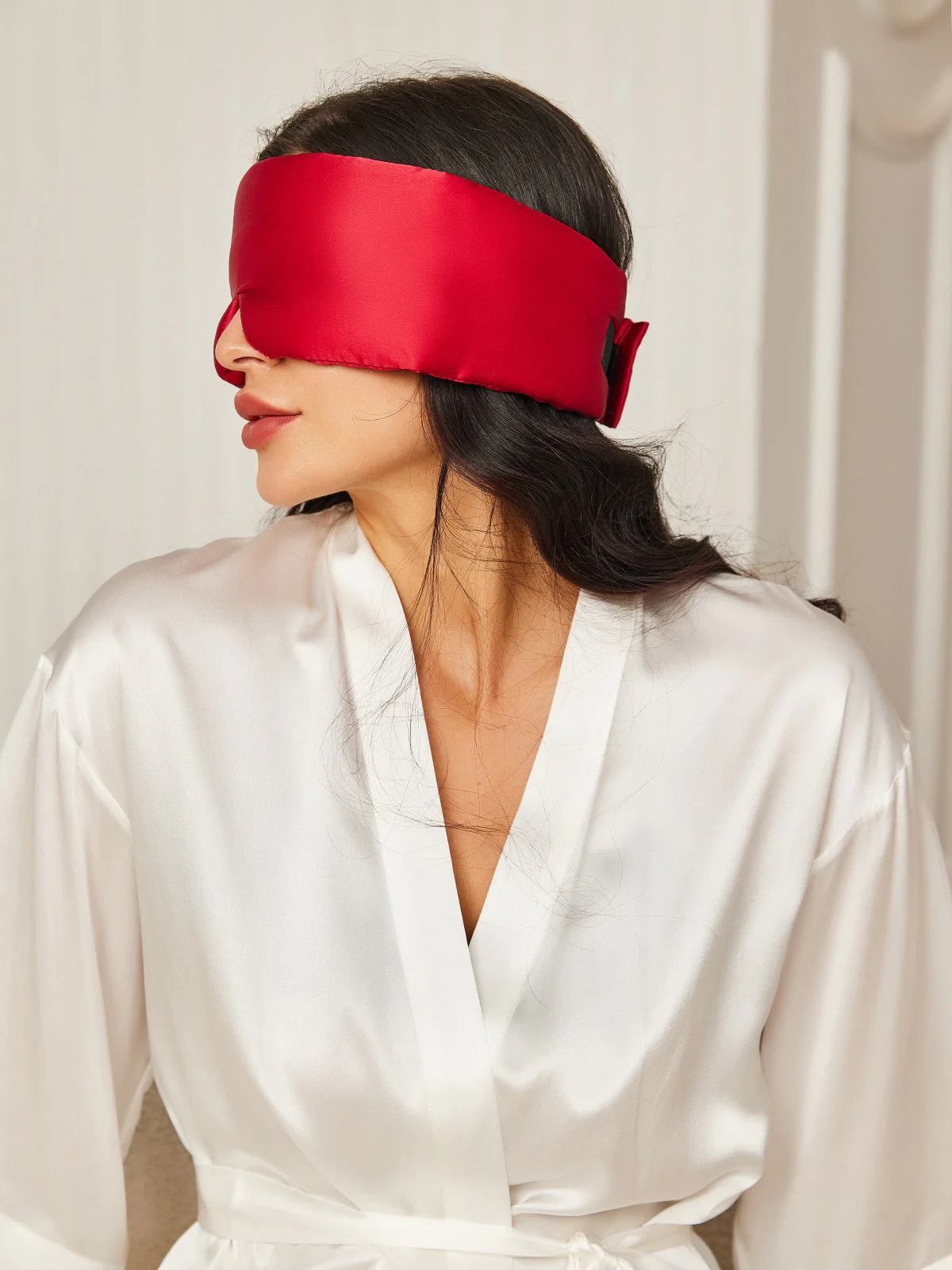 Adjustable Velcro Wrap-Around Silk Sleep Eye Mask - Image 37