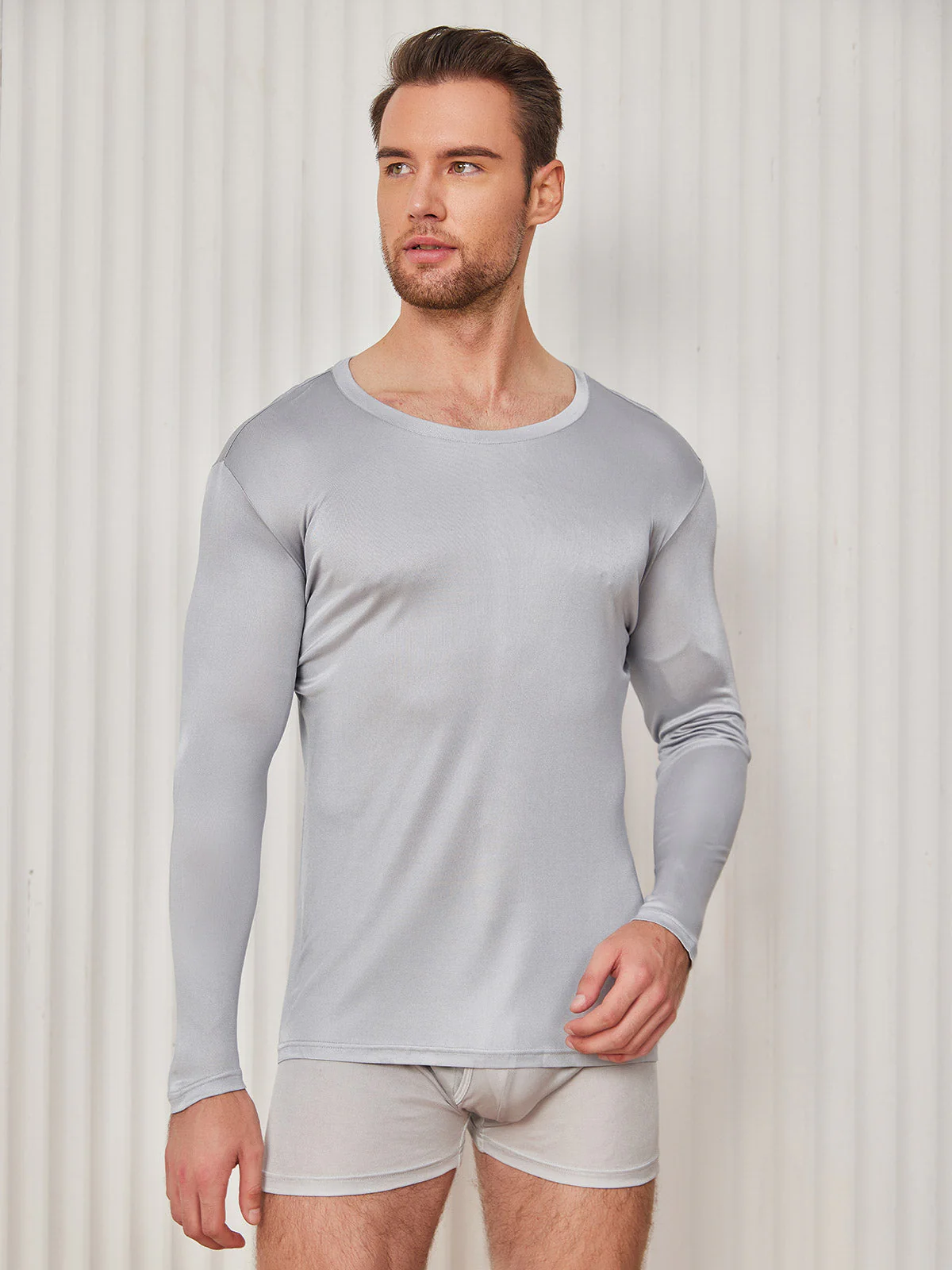 Mens Fashion Silk Tee - Image 19