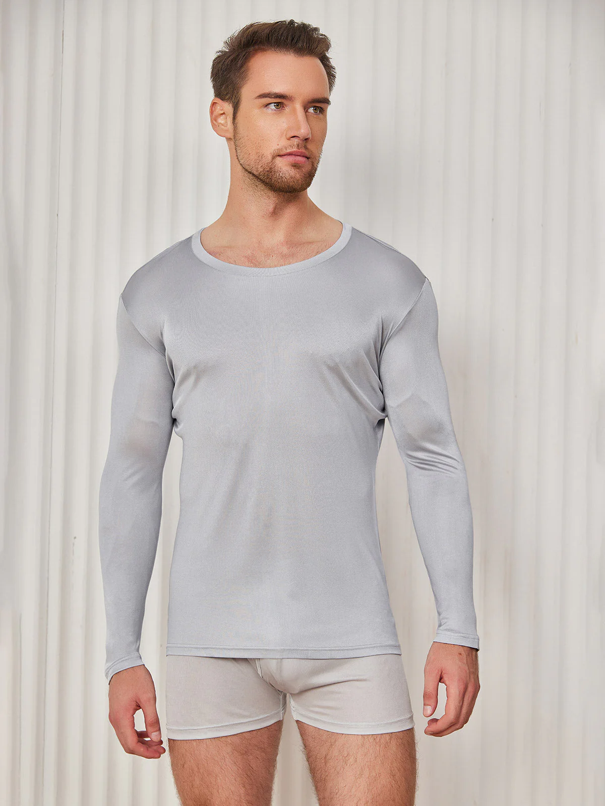 Mens Fashion Silk Tee - Image 22