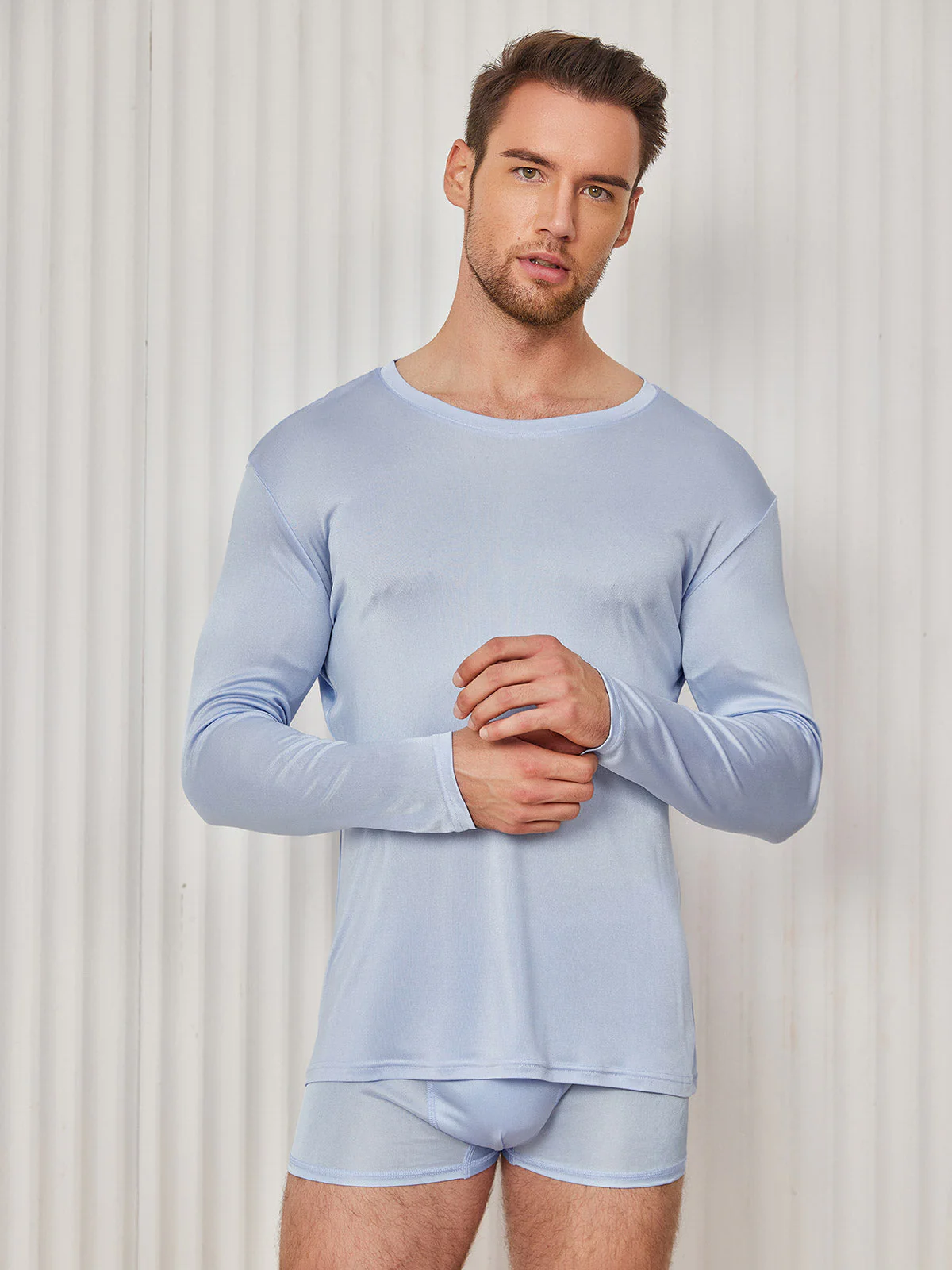 Mens Fashion Silk Tee - Image 25