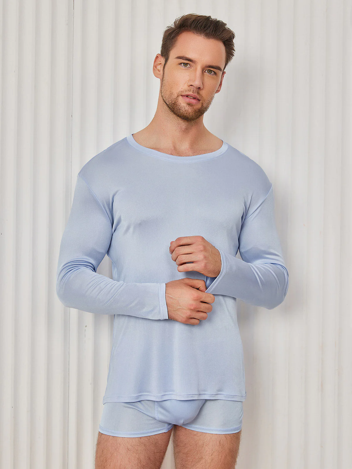 Mens Fashion Silk Tee - Image 27