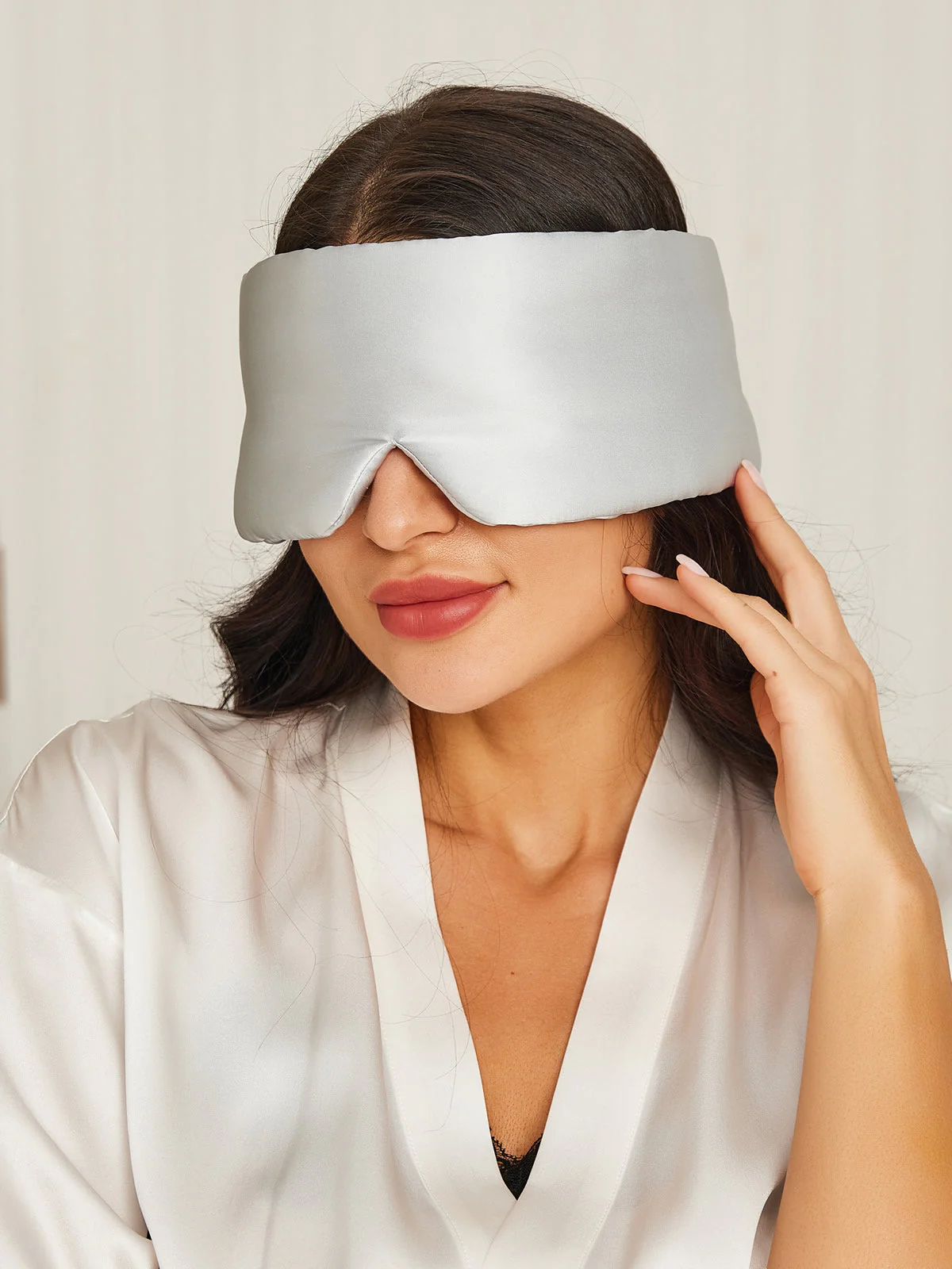 One Piece Silk Sleep Eye Mask With Velcro - Image 31