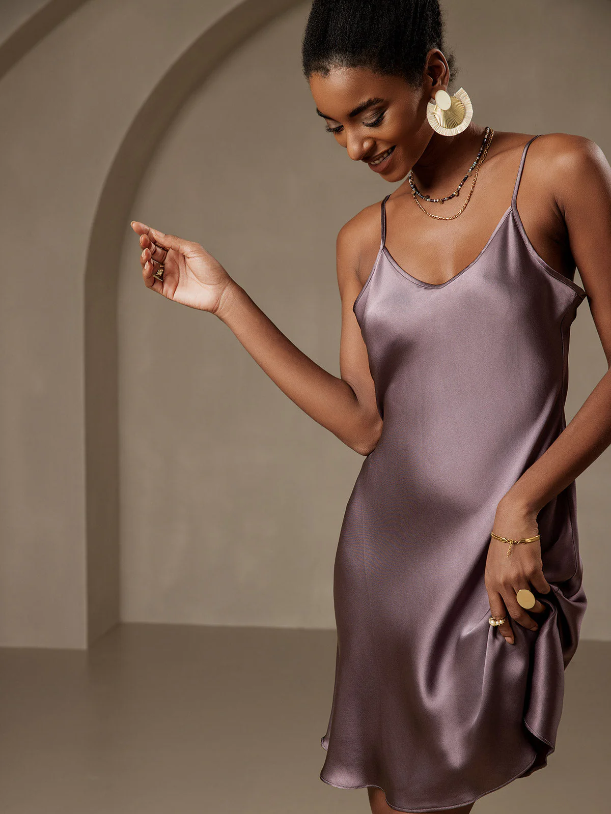 Pure Silk Spaghetti Strap Short Dress - Image 15