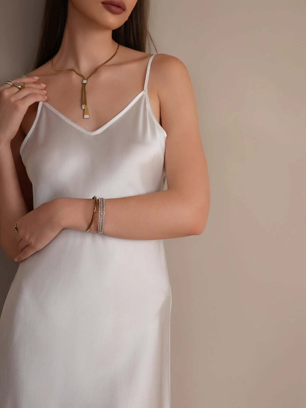 Pure Silk Spaghetti Strap Short Dress - Image 21