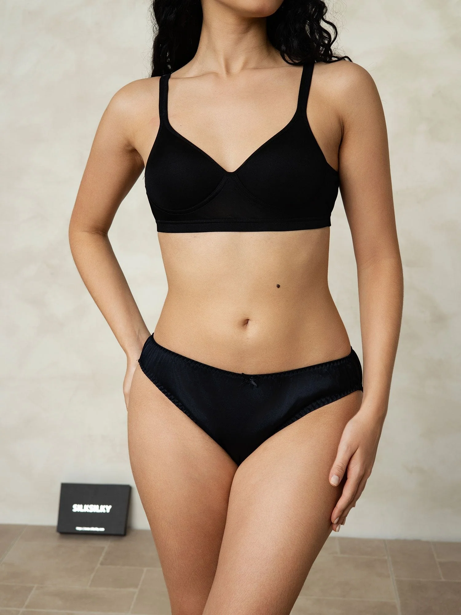 100% Mulberry Silk Classic Bikini Panty with Bow - Image 4
