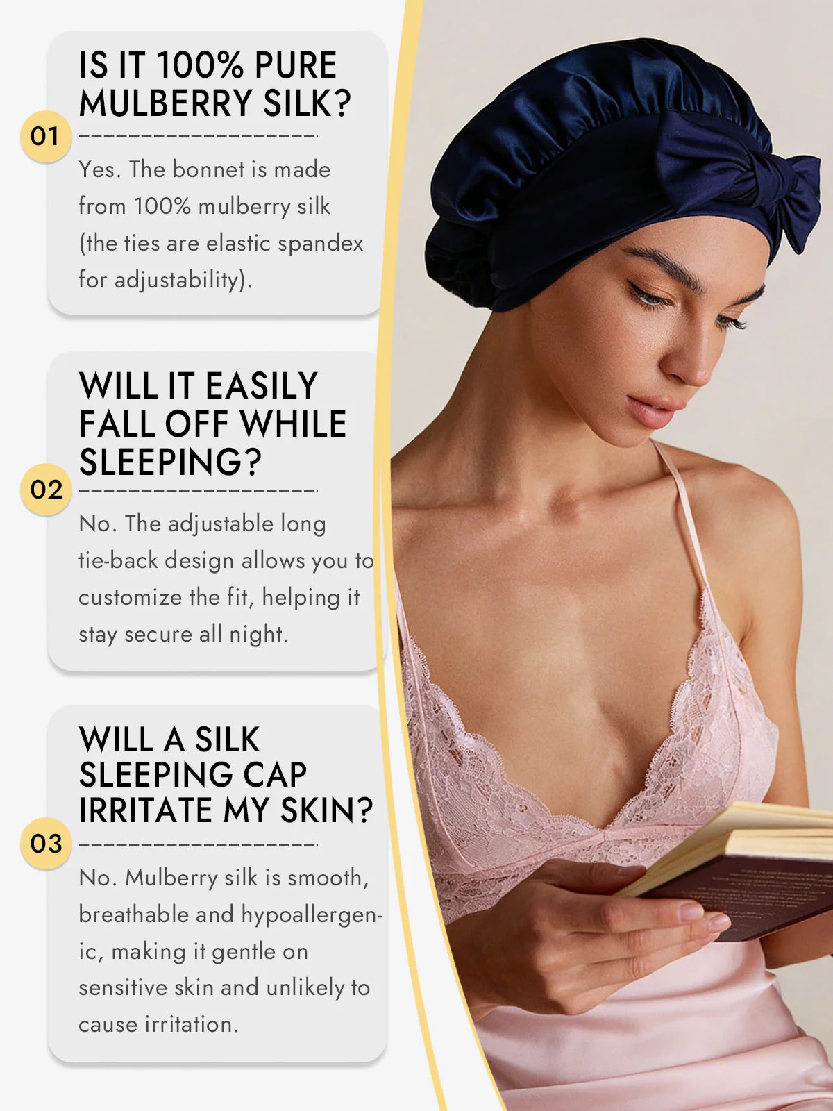 Pure Silk Bowknot Tie Bonnet - Image 34