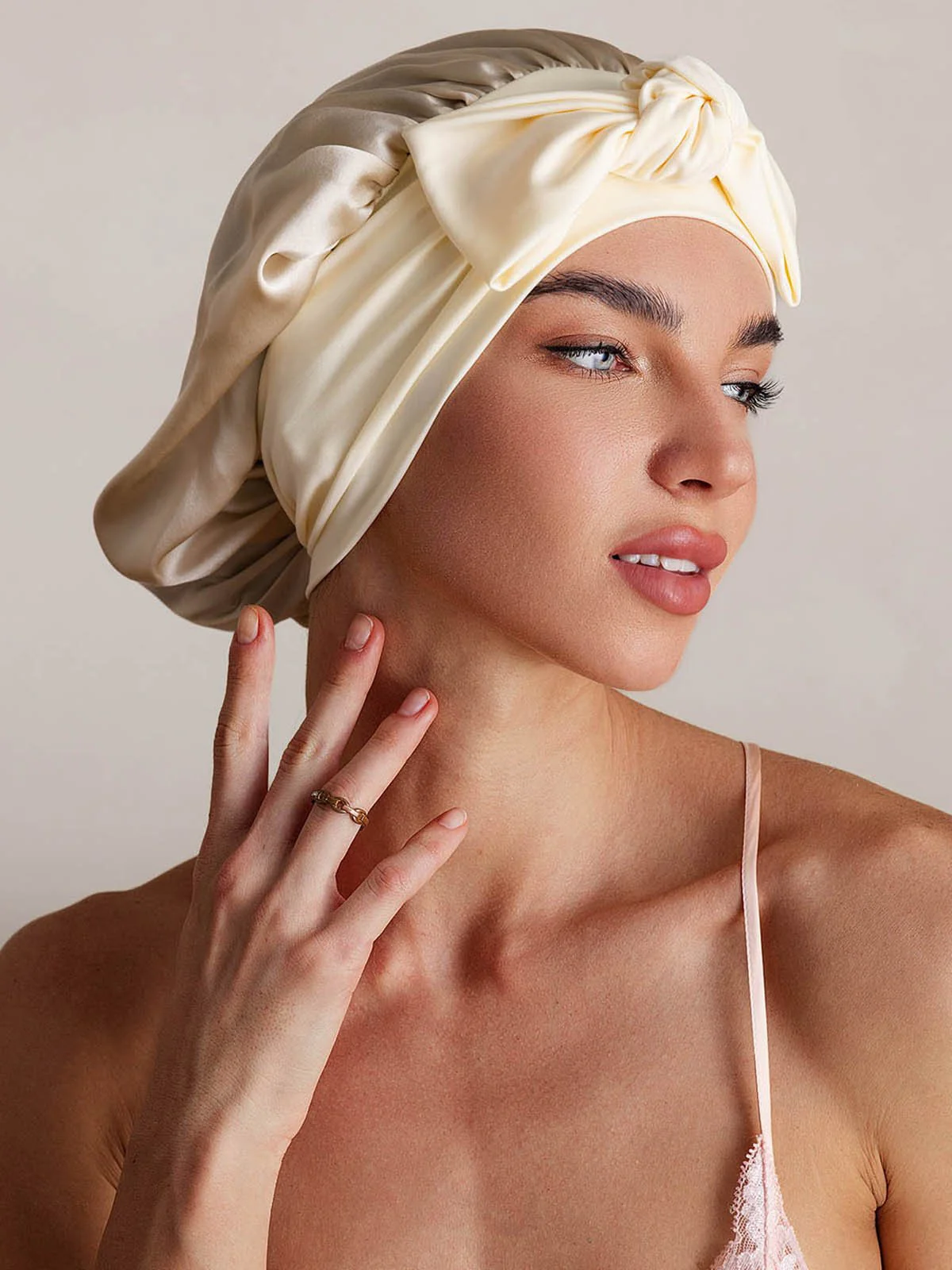 Pure Silk Bowknot Tie Bonnet - Image 71