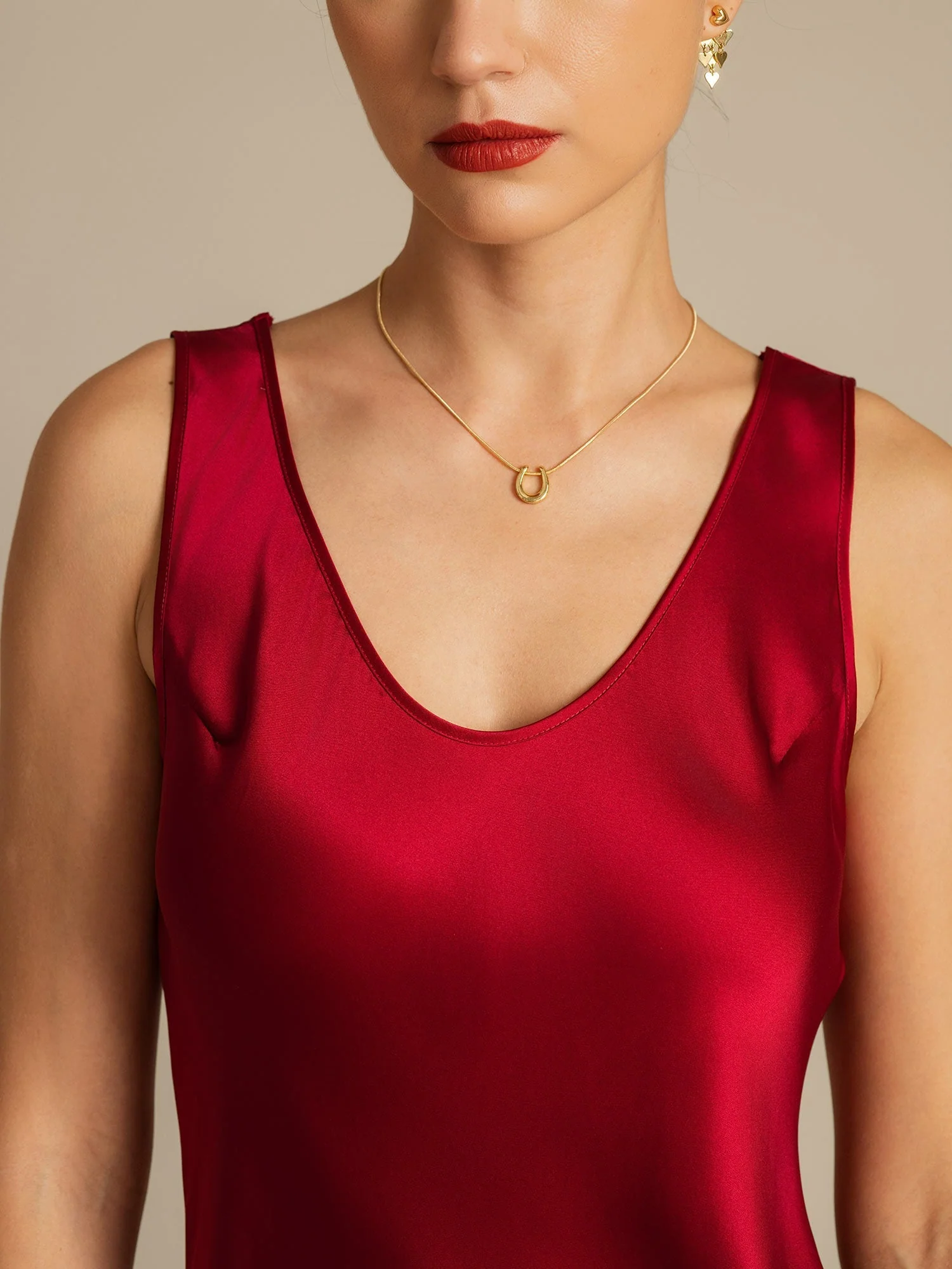 Pure Silk Sleeveless U-Neck Short Nightdress - Image 18