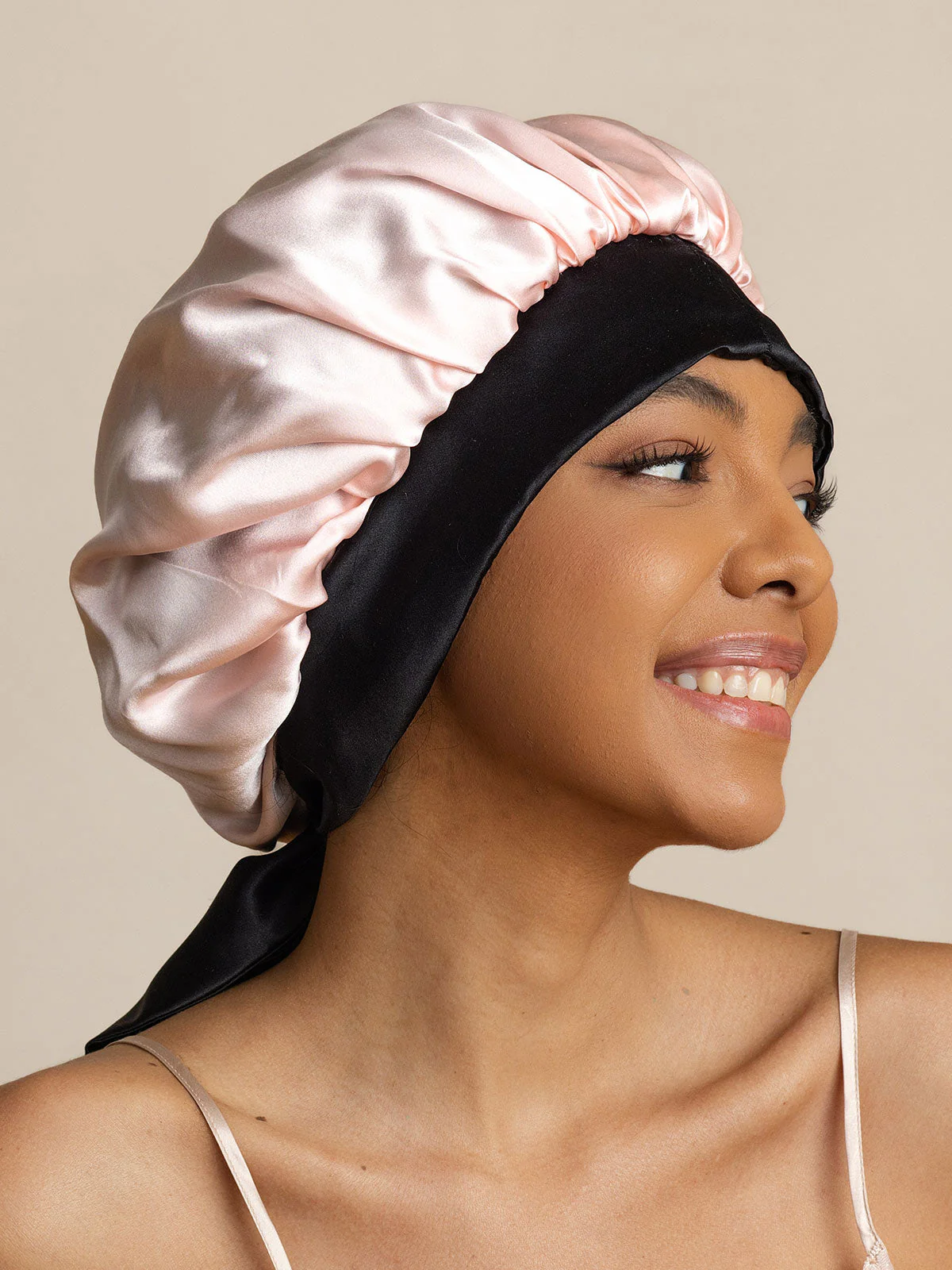 Pure Silk Casual Bonnet with Long Ribbons (Two-tone and Double-sided) - Image 31