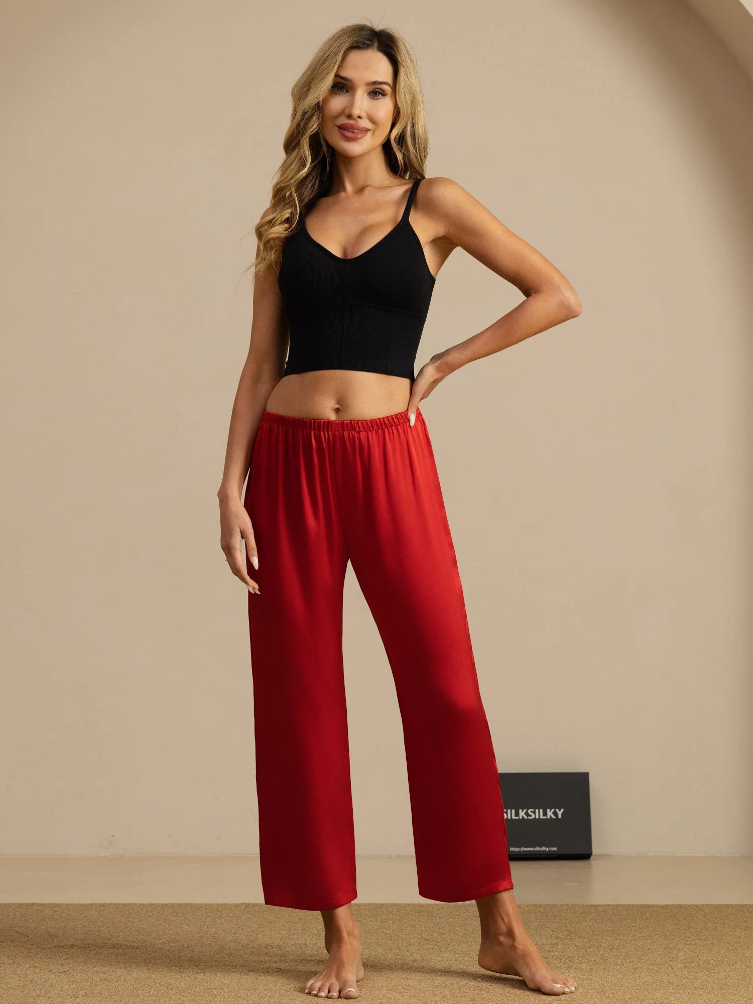 Pure Silk Classic Women's Sleep Pants - Image 21