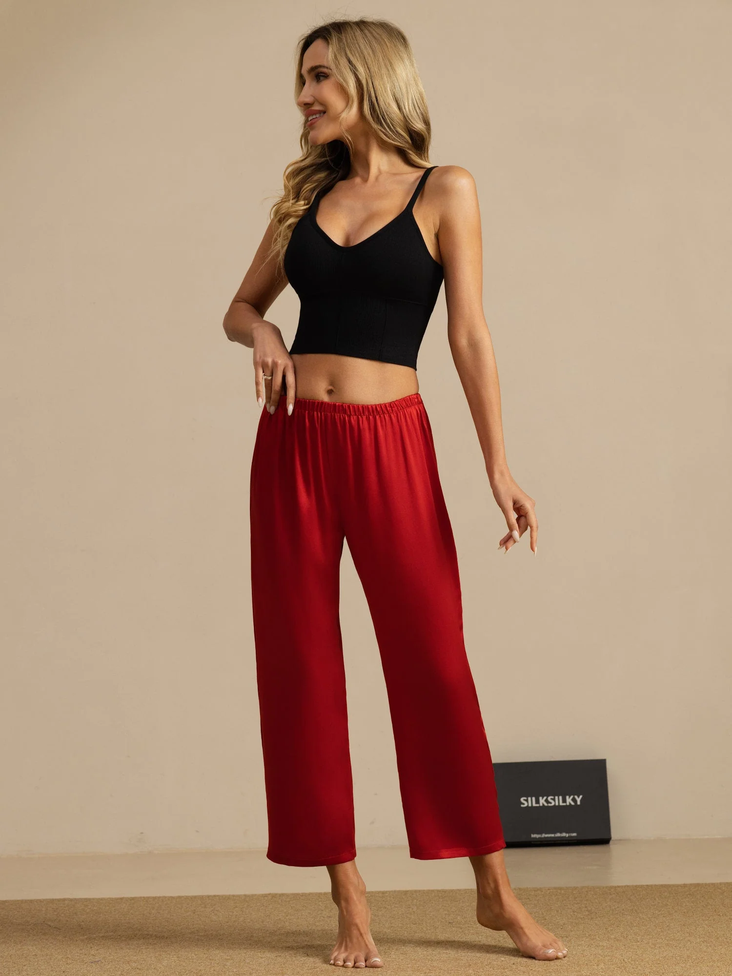 Pure Silk Classic Women's Sleep Pants - Image 22