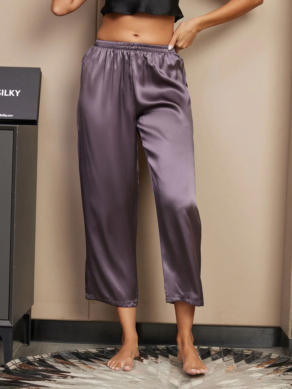 Pure Silk Classic Women's Sleep Pants - Image 8