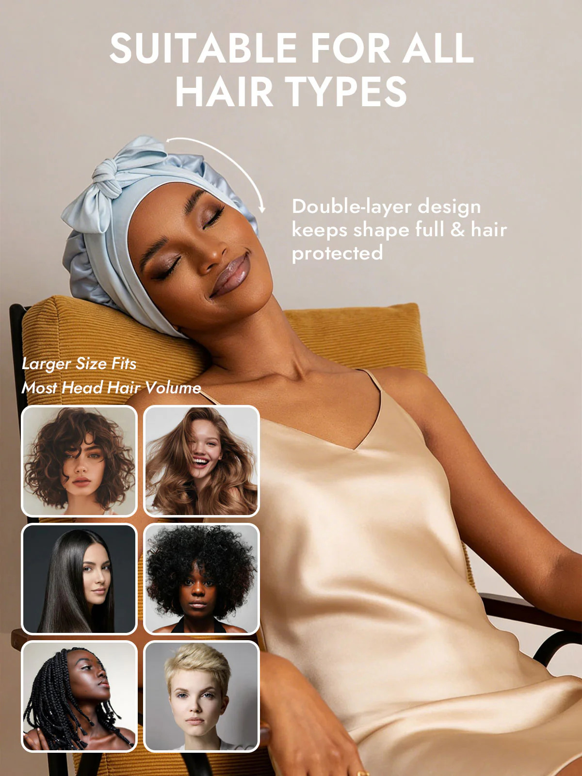 Pure Silk Double-layer Bonnet - With Adjustable Long Tie - Image 29