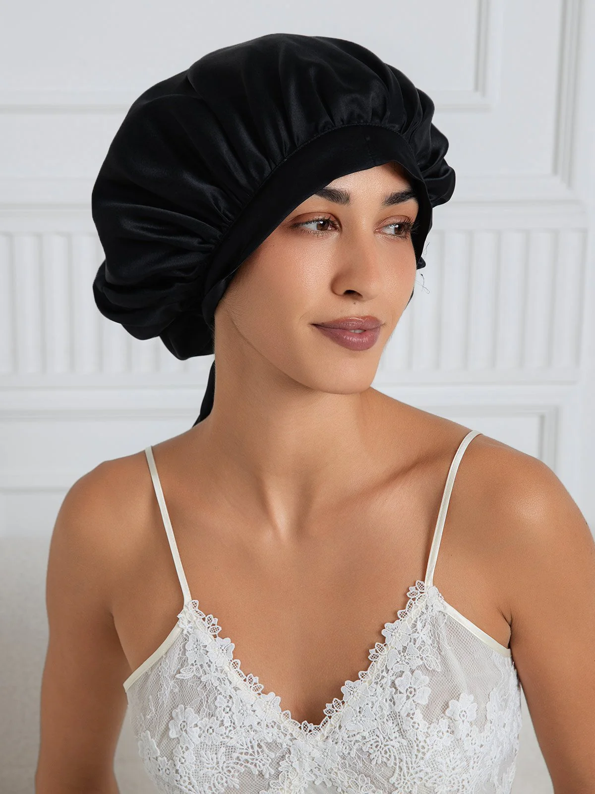 Pure silk Elegant Bonnet with Long Ribbons - Image 19