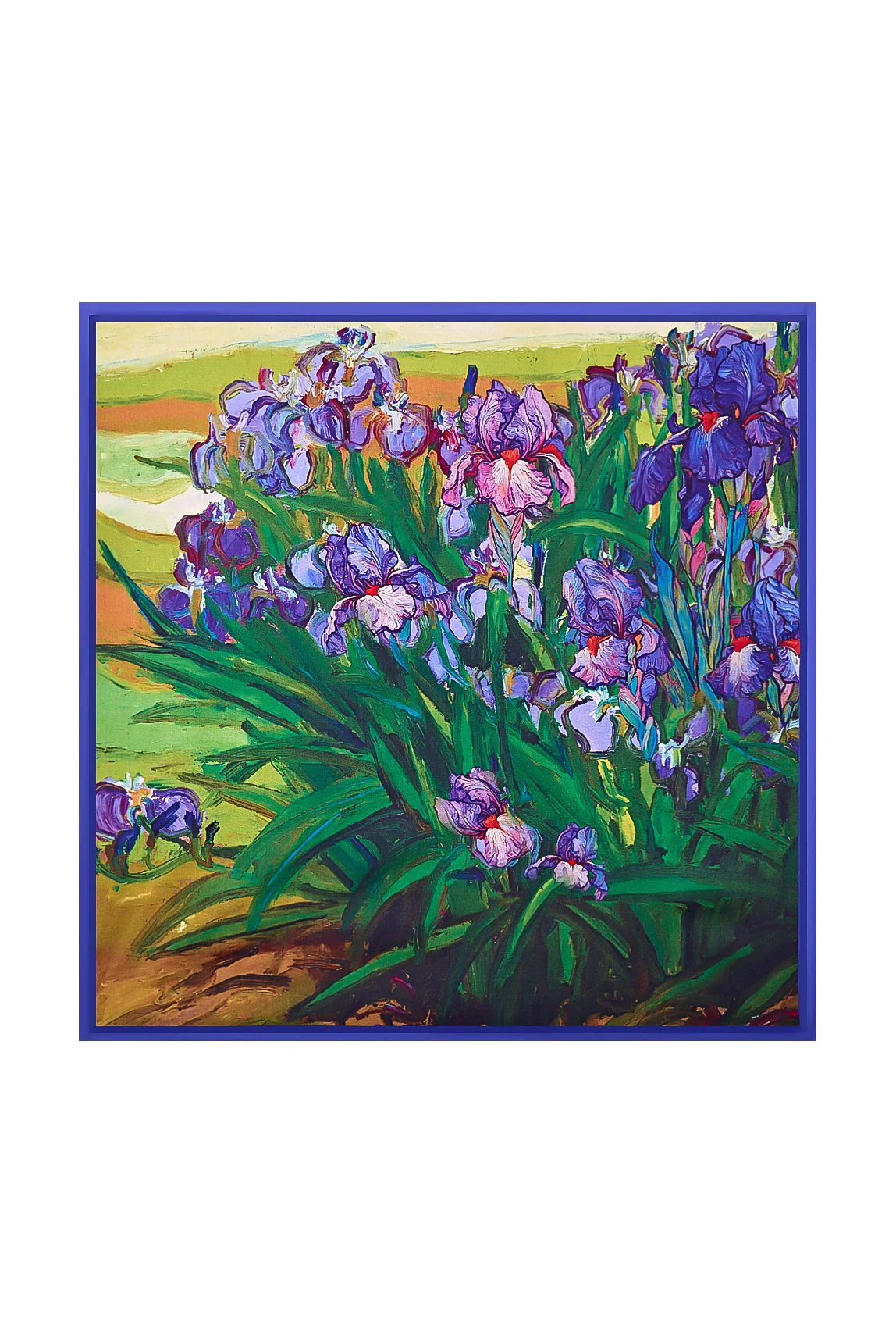 Pure Silk Floral Oil Painting Square Scarf - Size 53x53cm