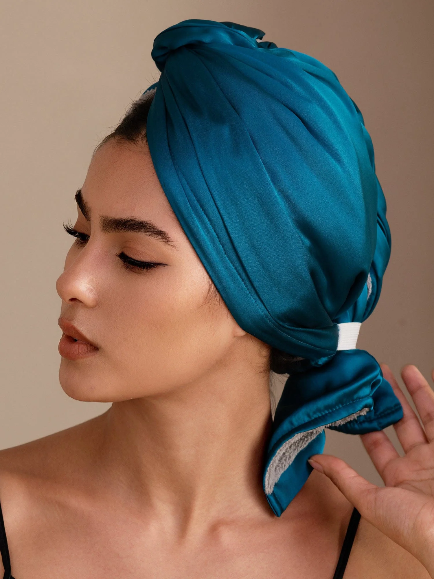 100% Mulberry Silk Double-Sided Hair Towel Wrap – Quick Dry, Frizz Free & Gentle on Hair - Image 21