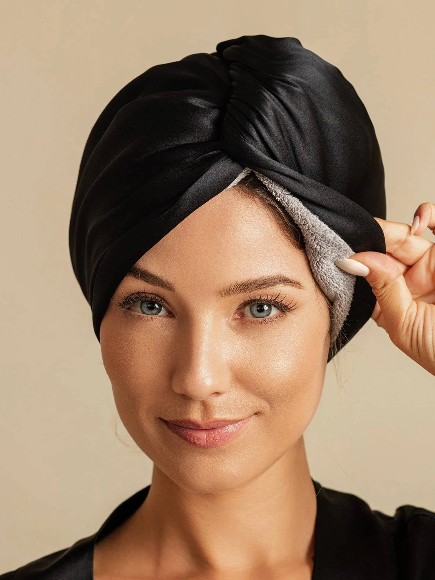100% Mulberry Silk Double-Sided Hair Towel Wrap – Quick Dry, Frizz Free & Gentle on Hair - Image 28