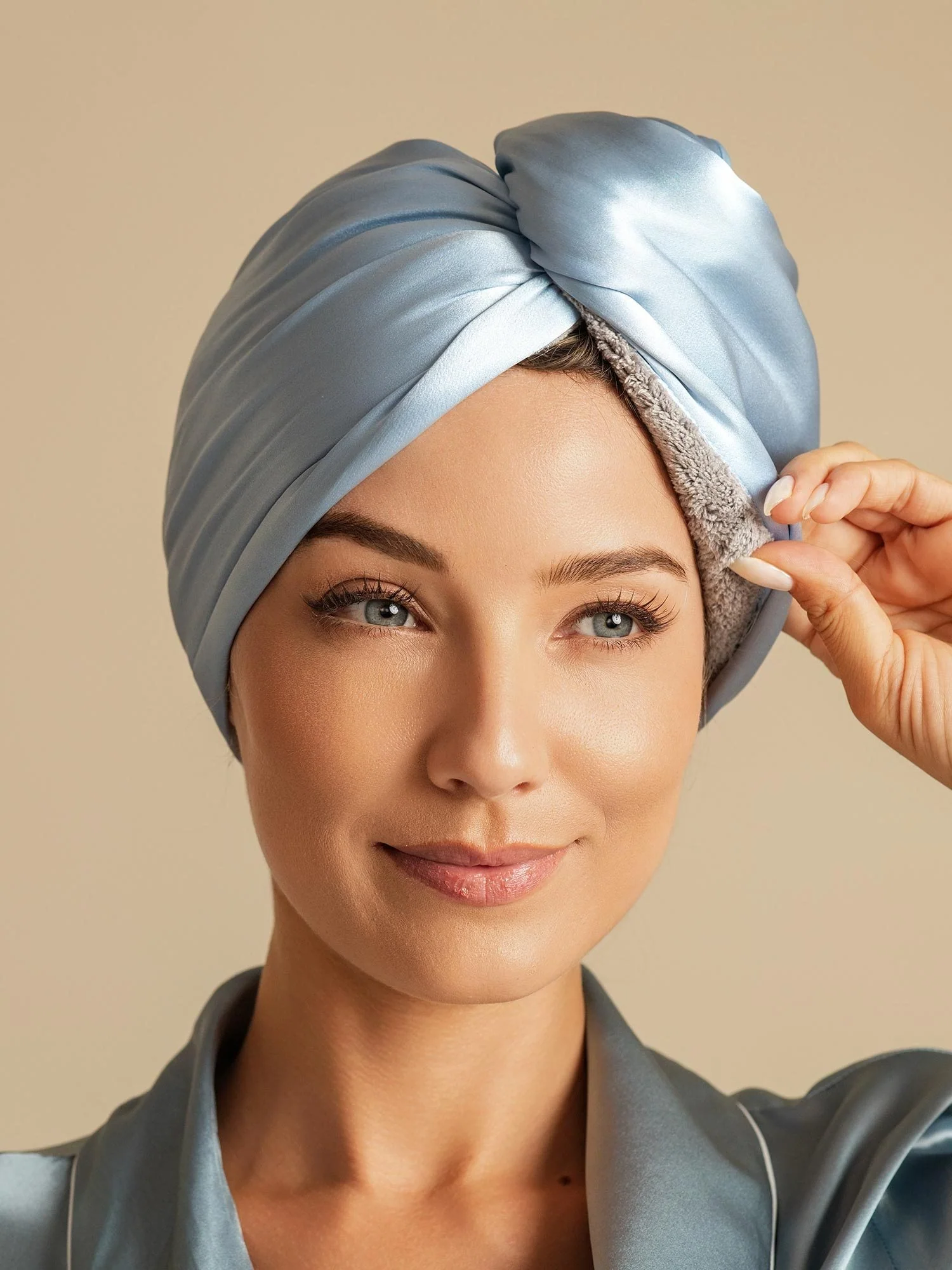 100% Mulberry Silk Double-Sided Hair Towel Wrap – Quick Dry, Frizz Free & Gentle on Hair - Image 38