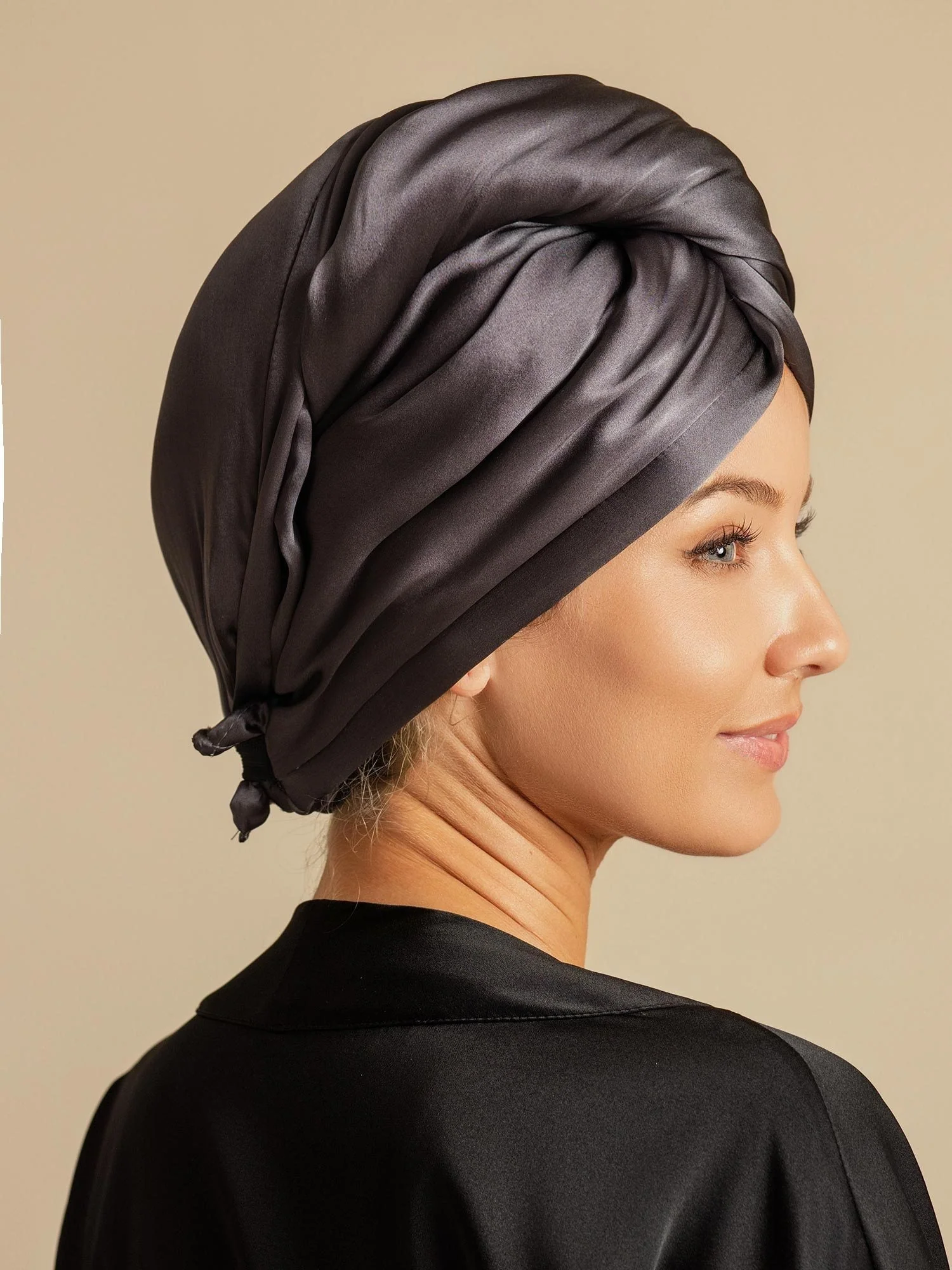100% Mulberry Silk Double-Sided Hair Towel Wrap – Quick Dry, Frizz Free & Gentle on Hair - Image 42