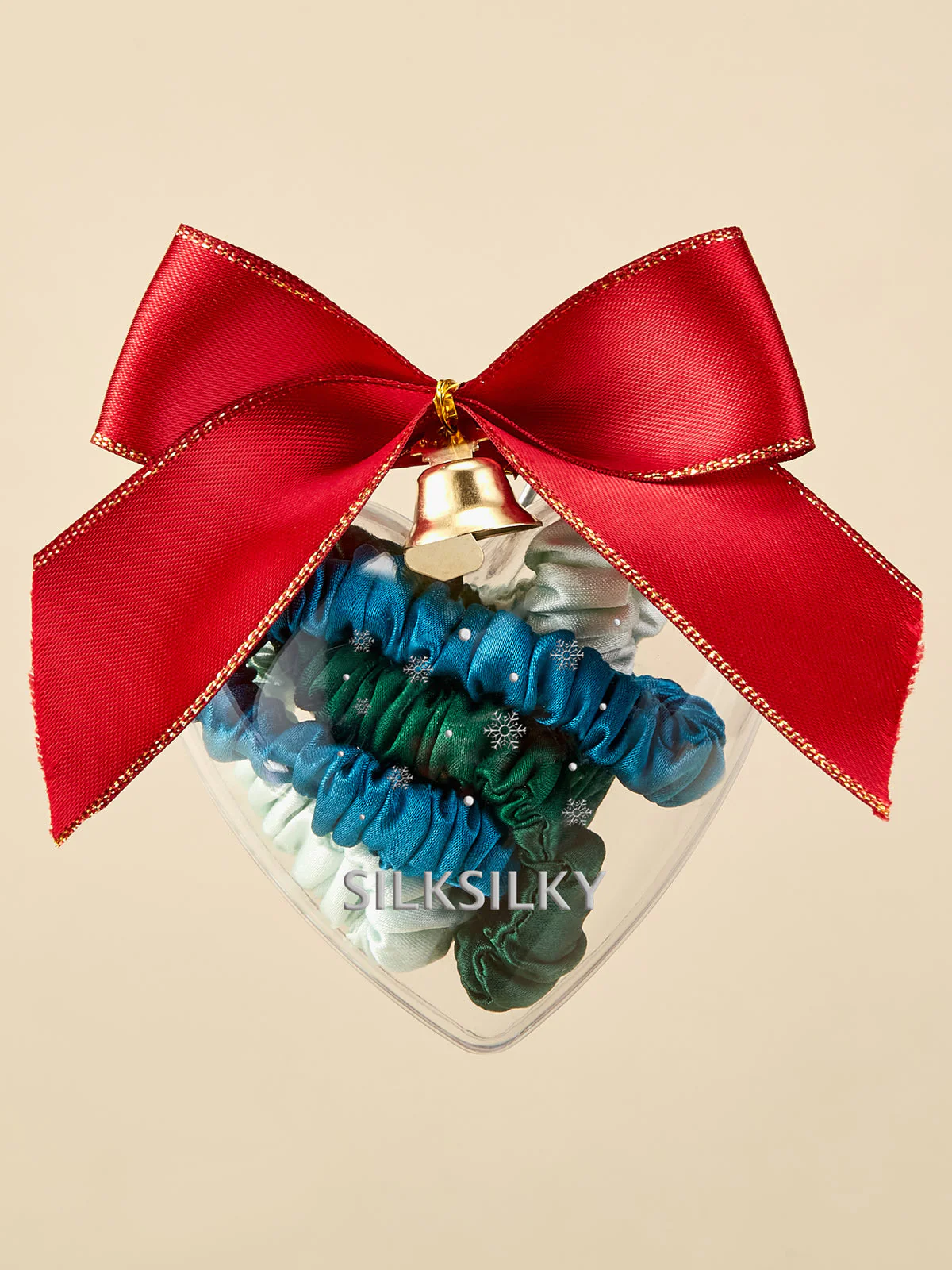 3Pcs Pure Silk Holiday Skinny Hair Scrunchie Ornament - 1cm