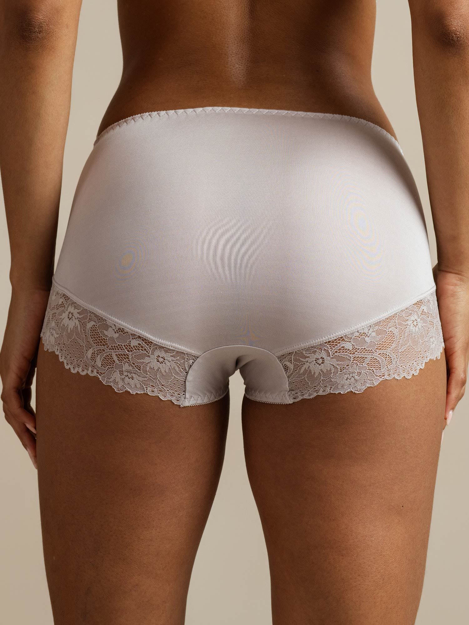 100% Mulberry Silk High Rise Knickers Lace Trim Panty - Image 2