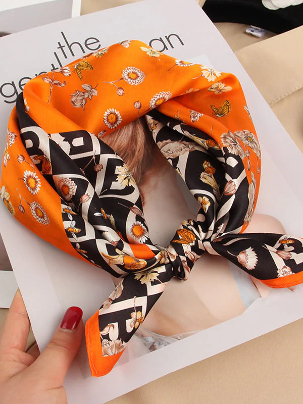 100% Mulberry Silk Printed Designer Square Scarf 53x53cm/21 - Image 21