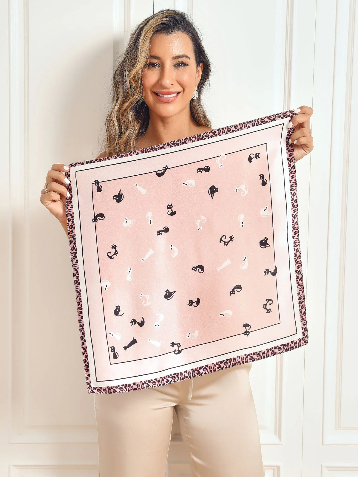 100% Mulberry Silk Printed Designer Square Scarf 53x53cm/21 - Image 5