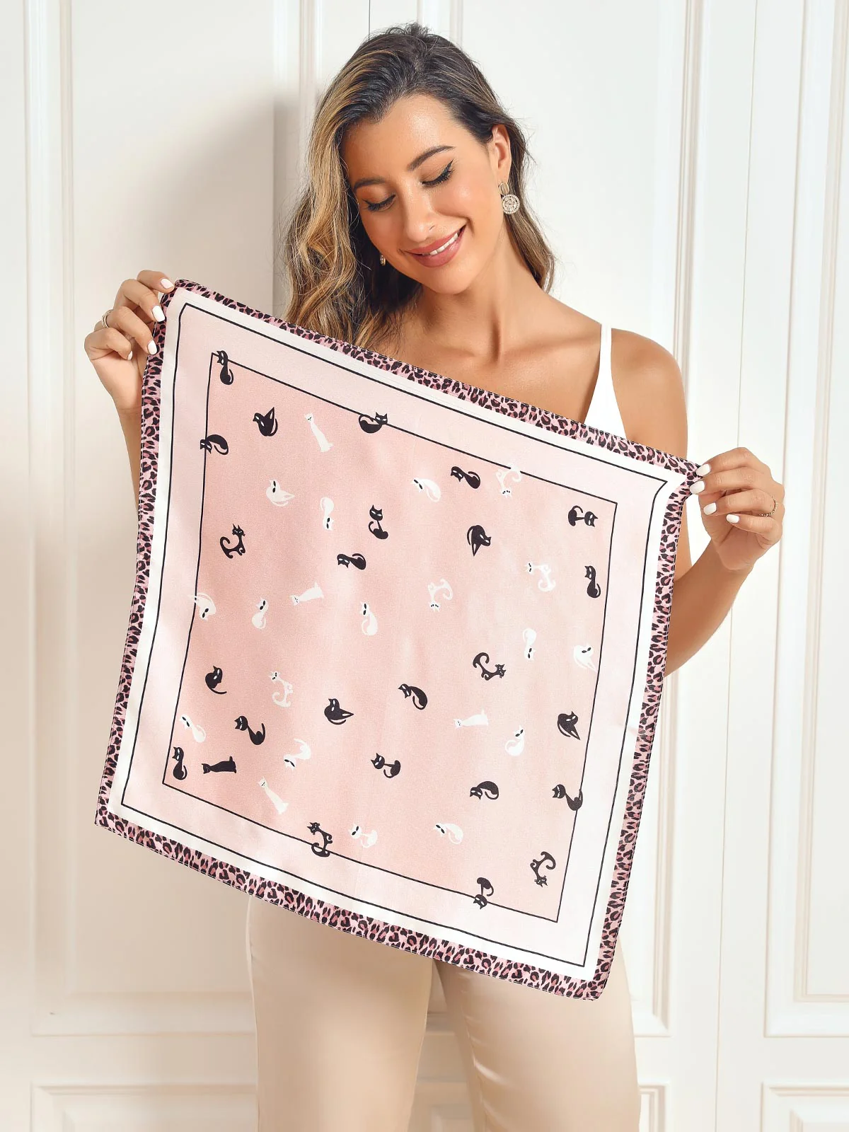 100% Mulberry Silk Printed Designer Square Scarf 53x53cm/21 - Image 6