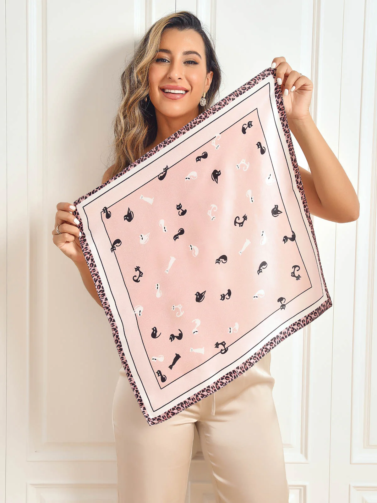 100% Mulberry Silk Printed Designer Square Scarf 53x53cm/21 - Image 7