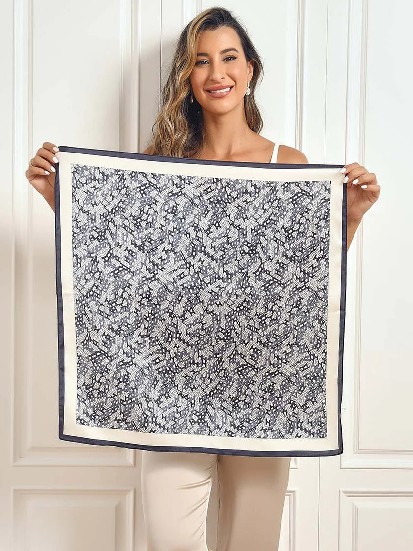 Pure Silk Printed Square Scarf 68x68cm/26.8 - Image 4