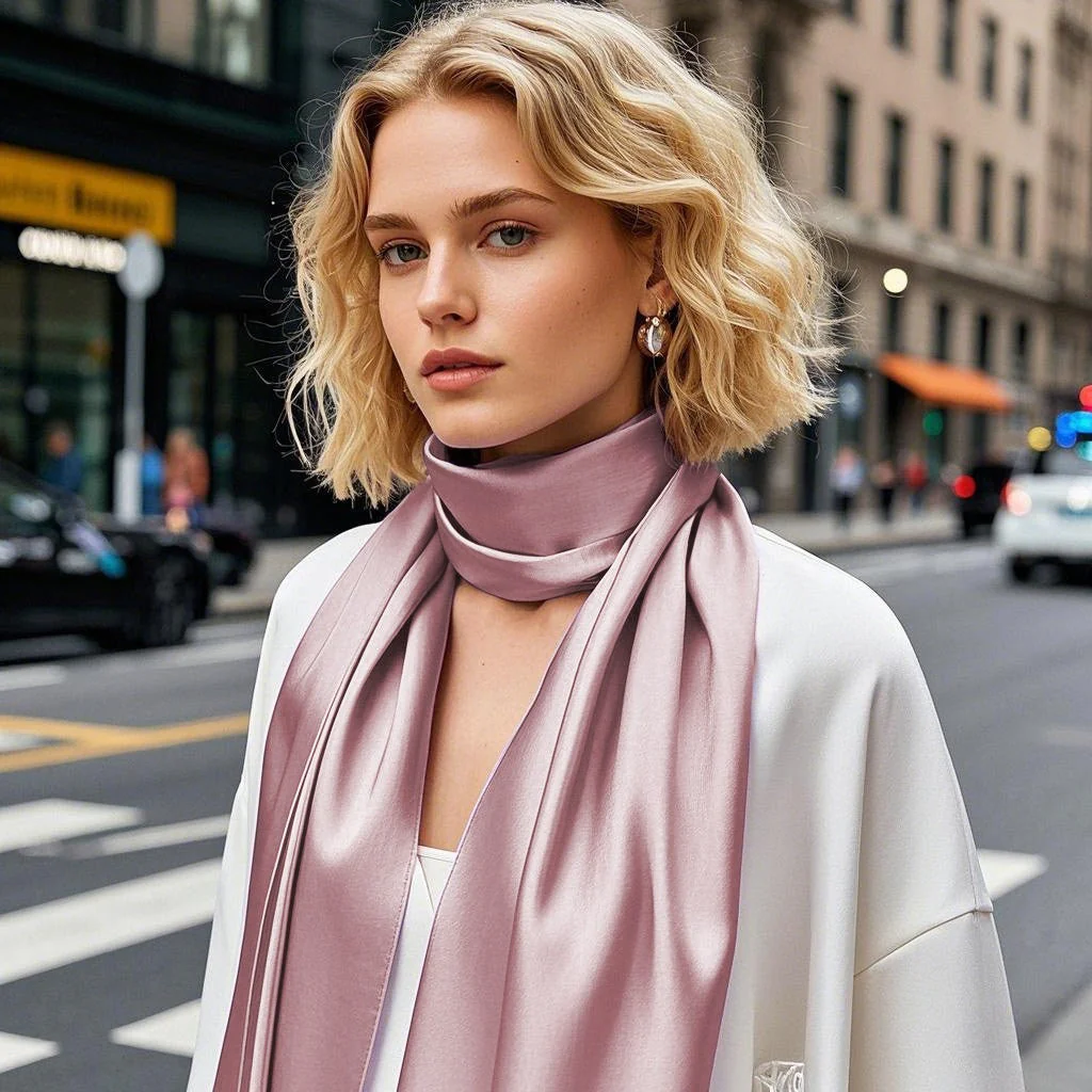 Pure Silk Rectangle Long Scarf/Shawl 170x53cm/67 - Image 44