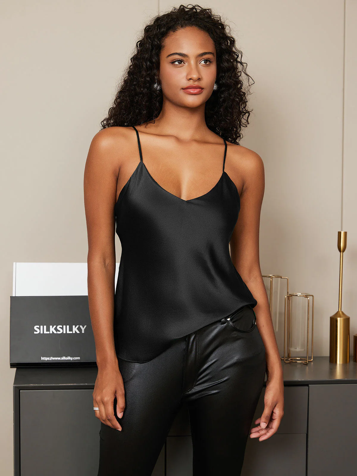 Pure Silk Spaghetti Strap Camisoles - Image 18