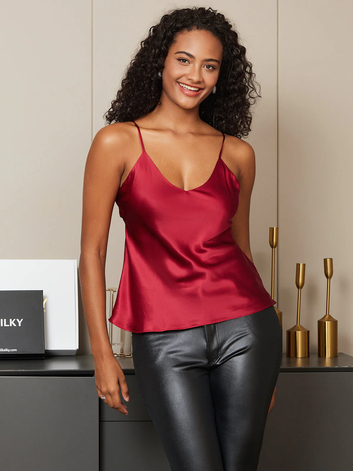 Pure Silk Spaghetti Strap Camisoles - Image 72