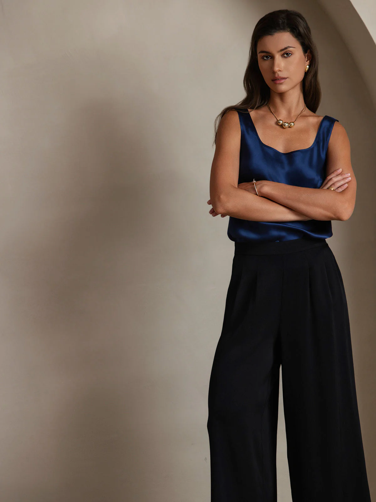 Women's Pure Silk Sleeveless U Neck Tank Top - Image 31