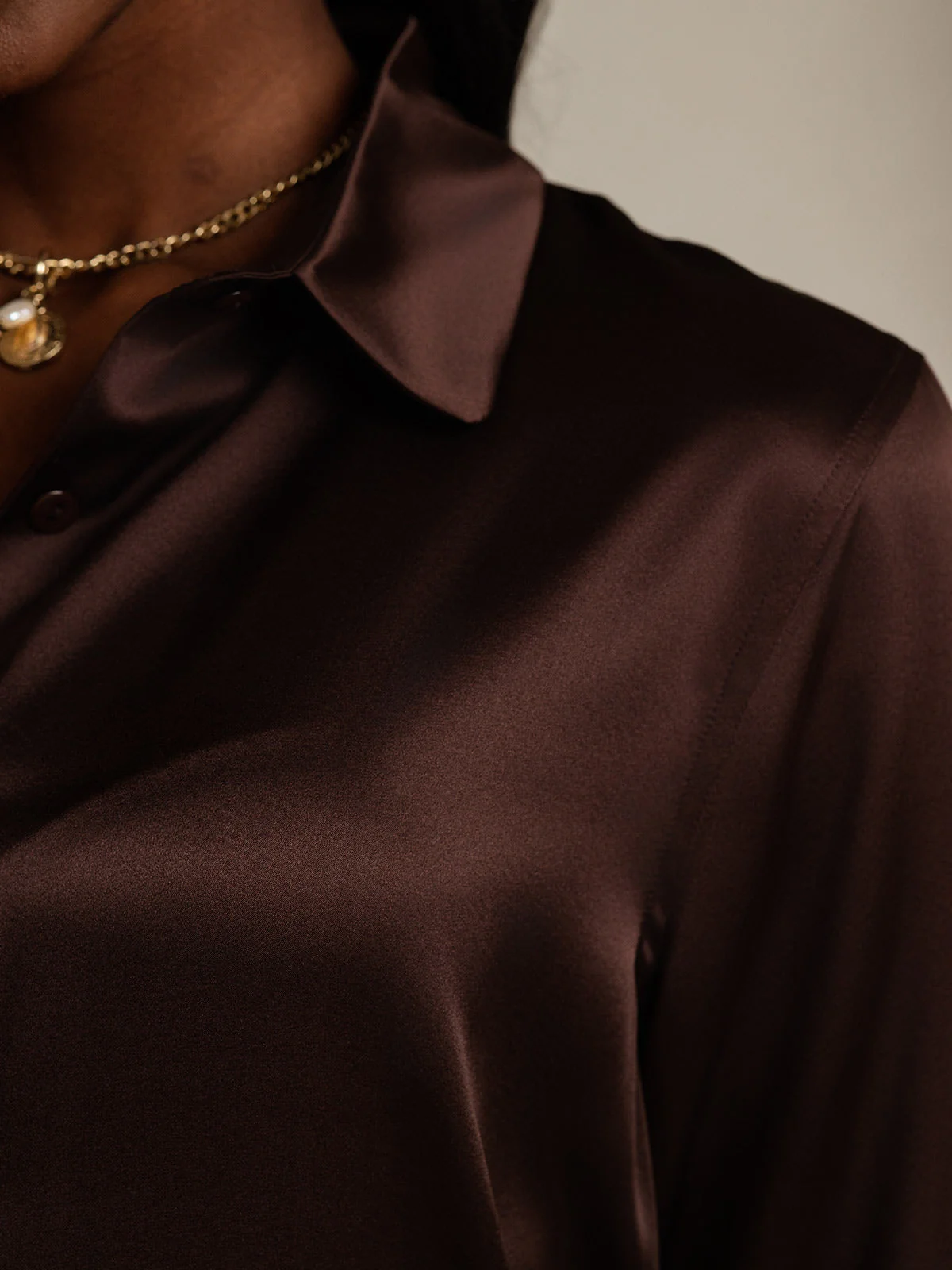 19Momme Silk Long Sleeve Lapel Collar Women's Shirt with Button Up Design - Image 55