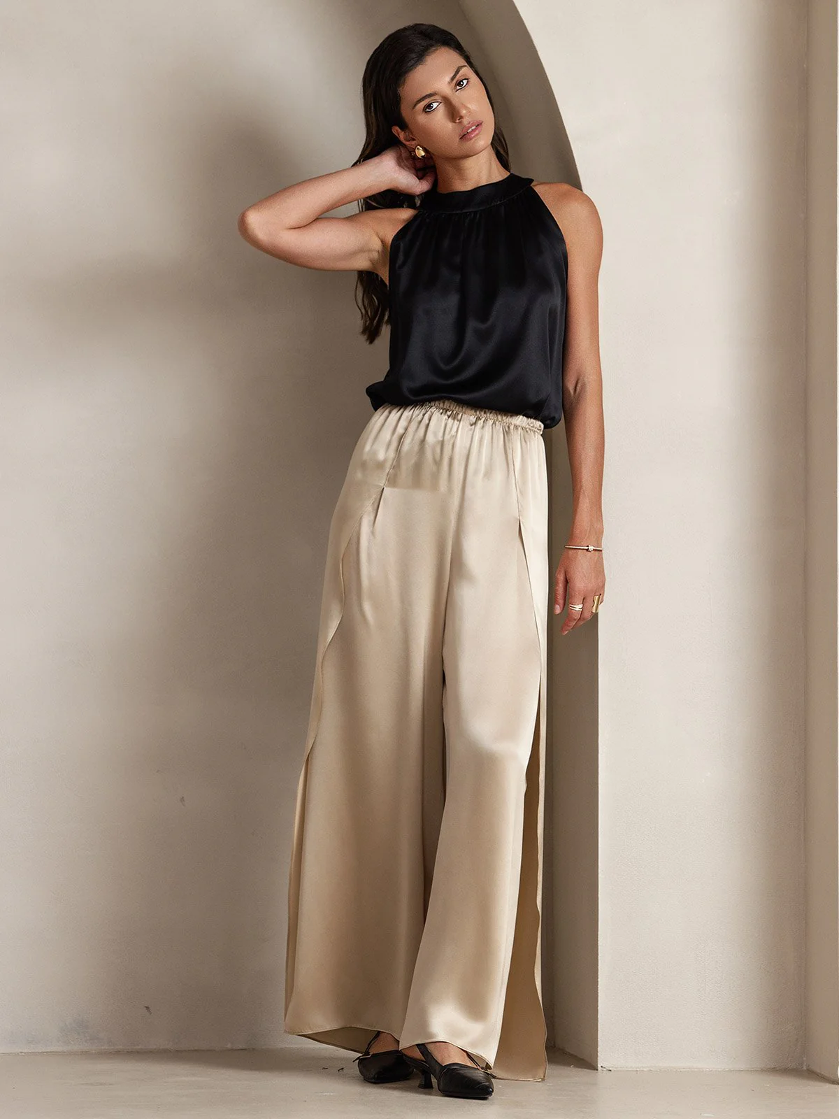 19Momme Silk Sleeveless Halter Neck Women's Top - Image 20