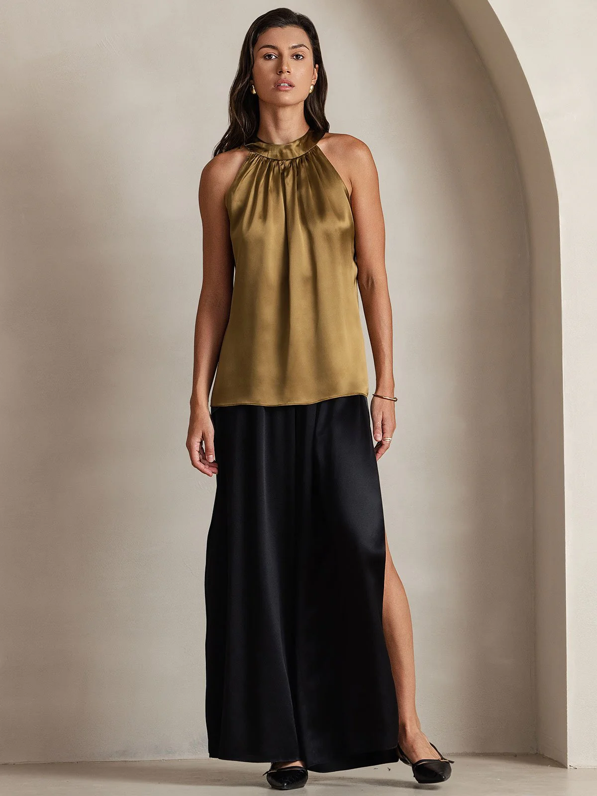 19Momme Silk Sleeveless Halter Neck Women's Top - Image 32