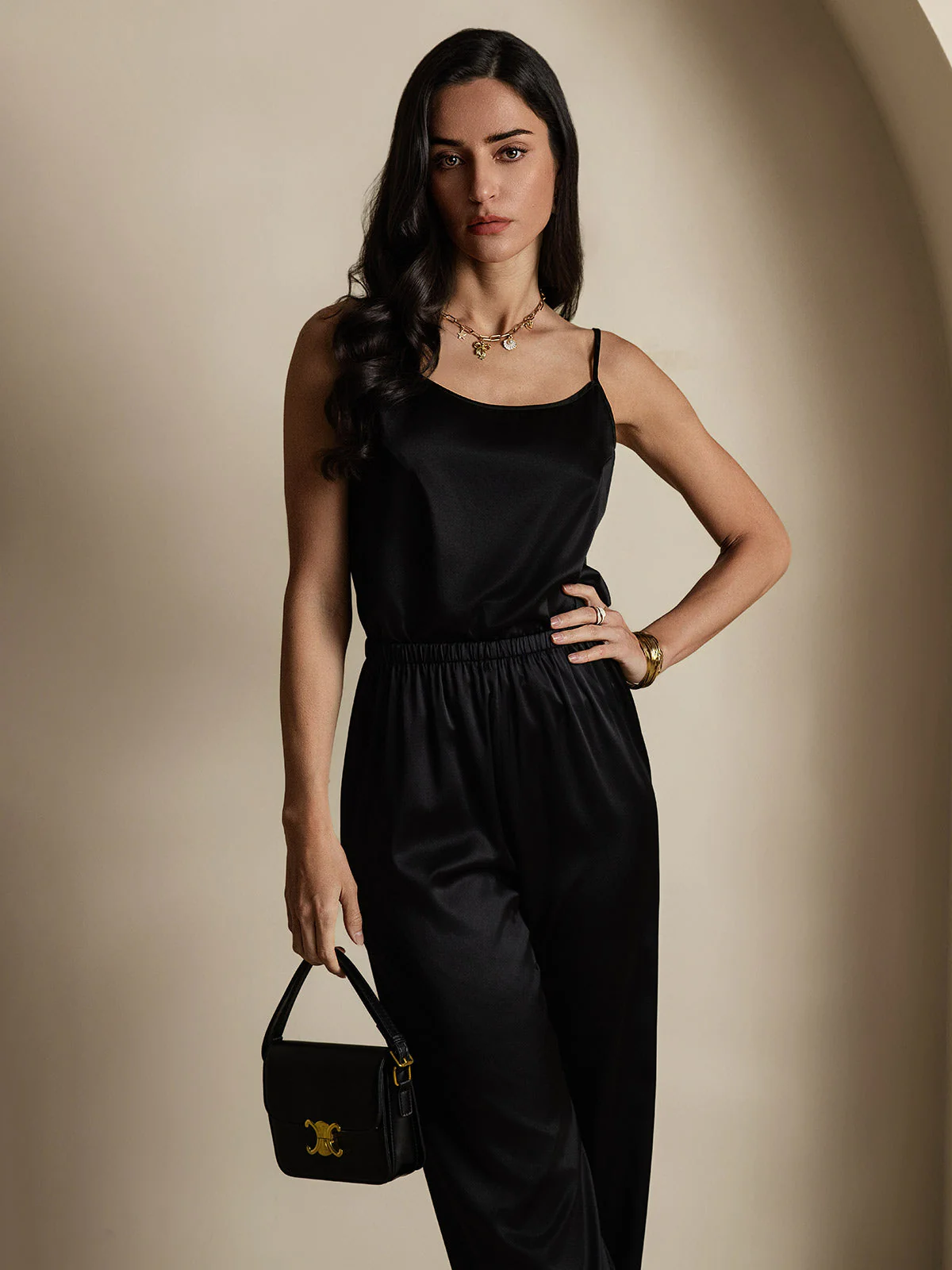 19Momme Silk Spaghetti Strap Round Neck Camisoles - Image 10