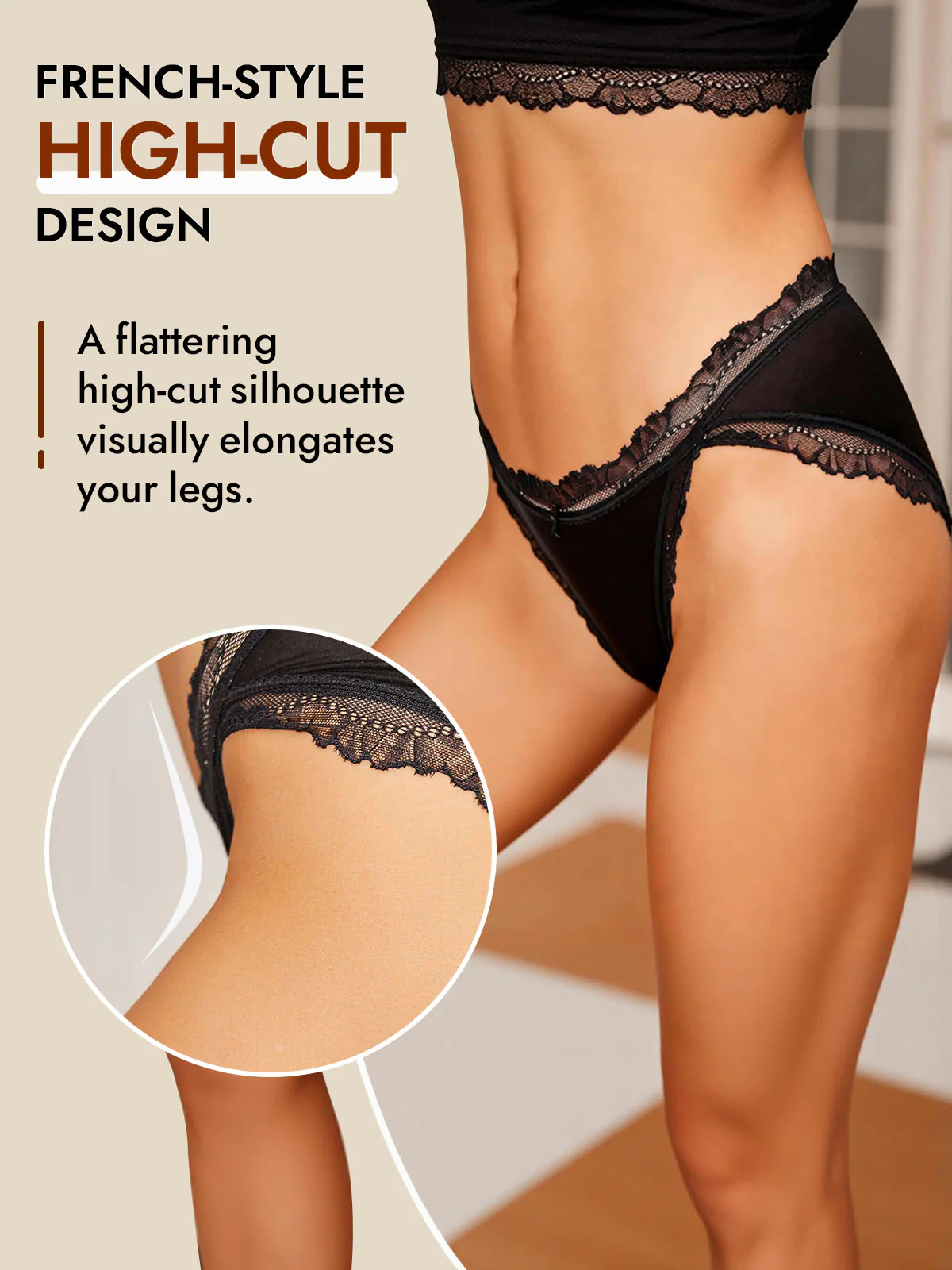 100% Mulberry Silk Lace Trim Bikini Panty with Bow Design - Image 15