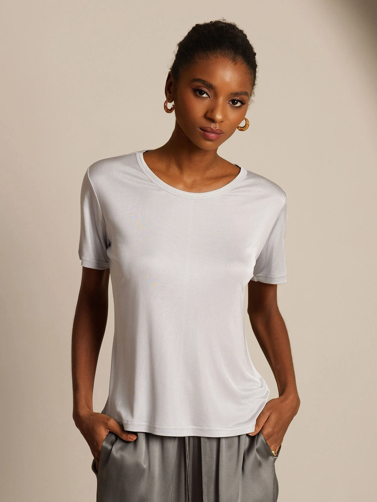 Pure Silk Short Sleeve Women's T-Shirt